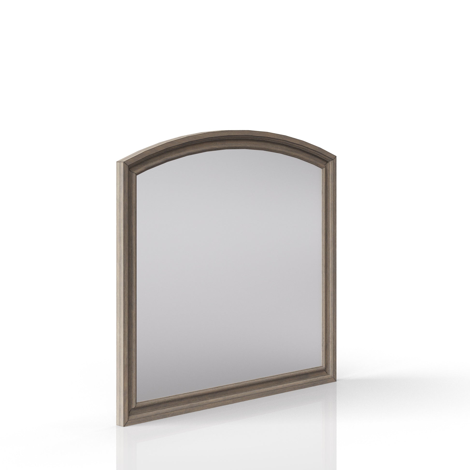 Antique arch top mirror with distressed wood frame