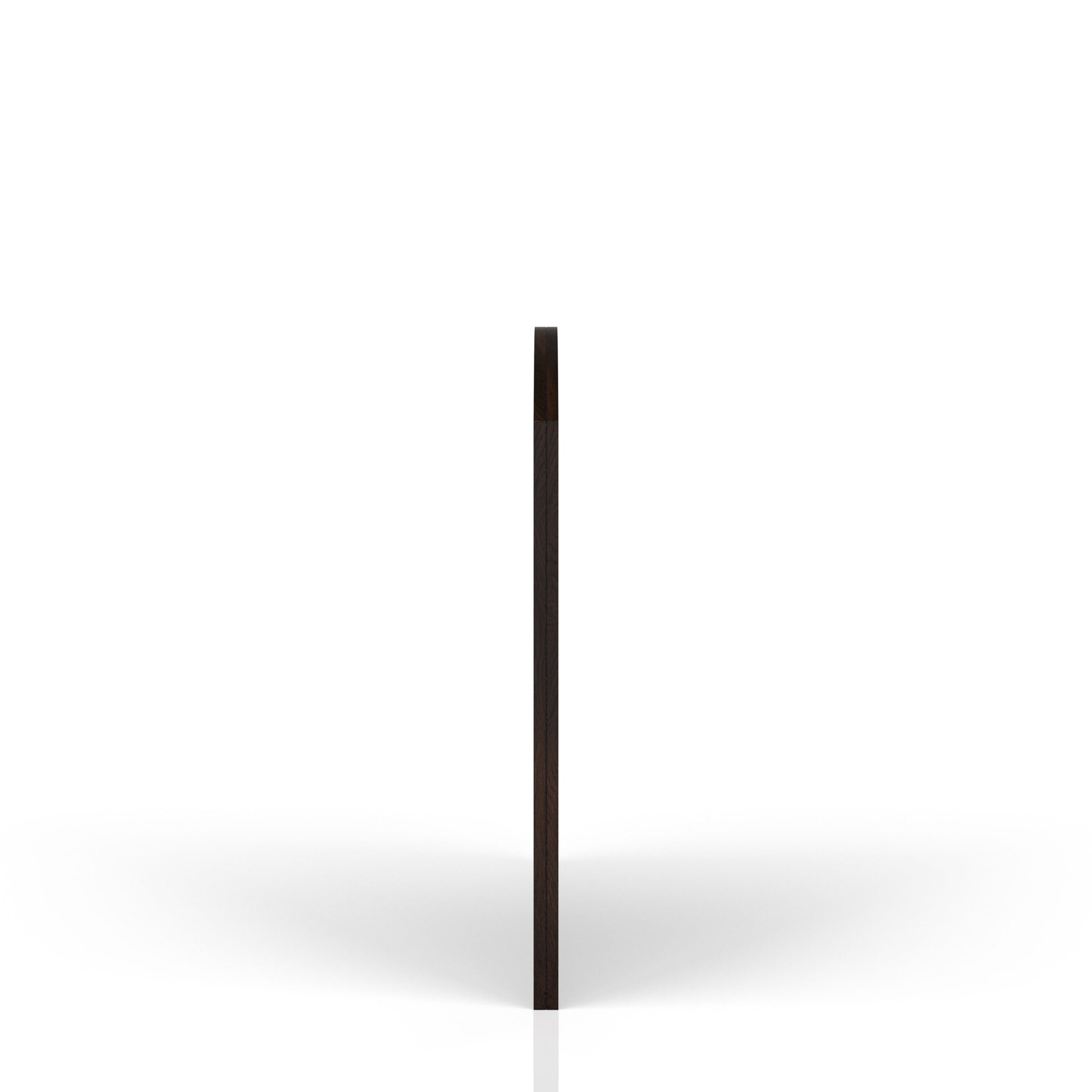 Dark wood veneer edge detail on modern furniture panel