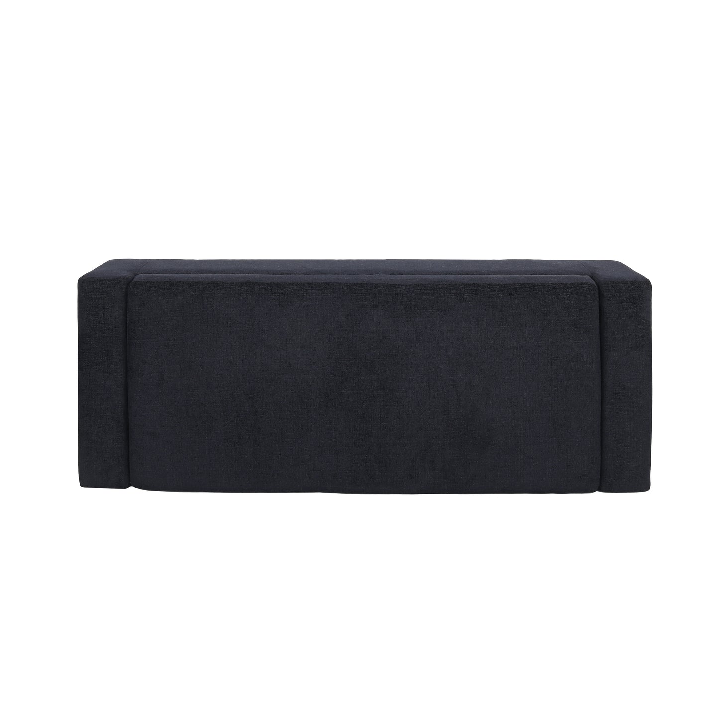 Dark grey velvet ottoman