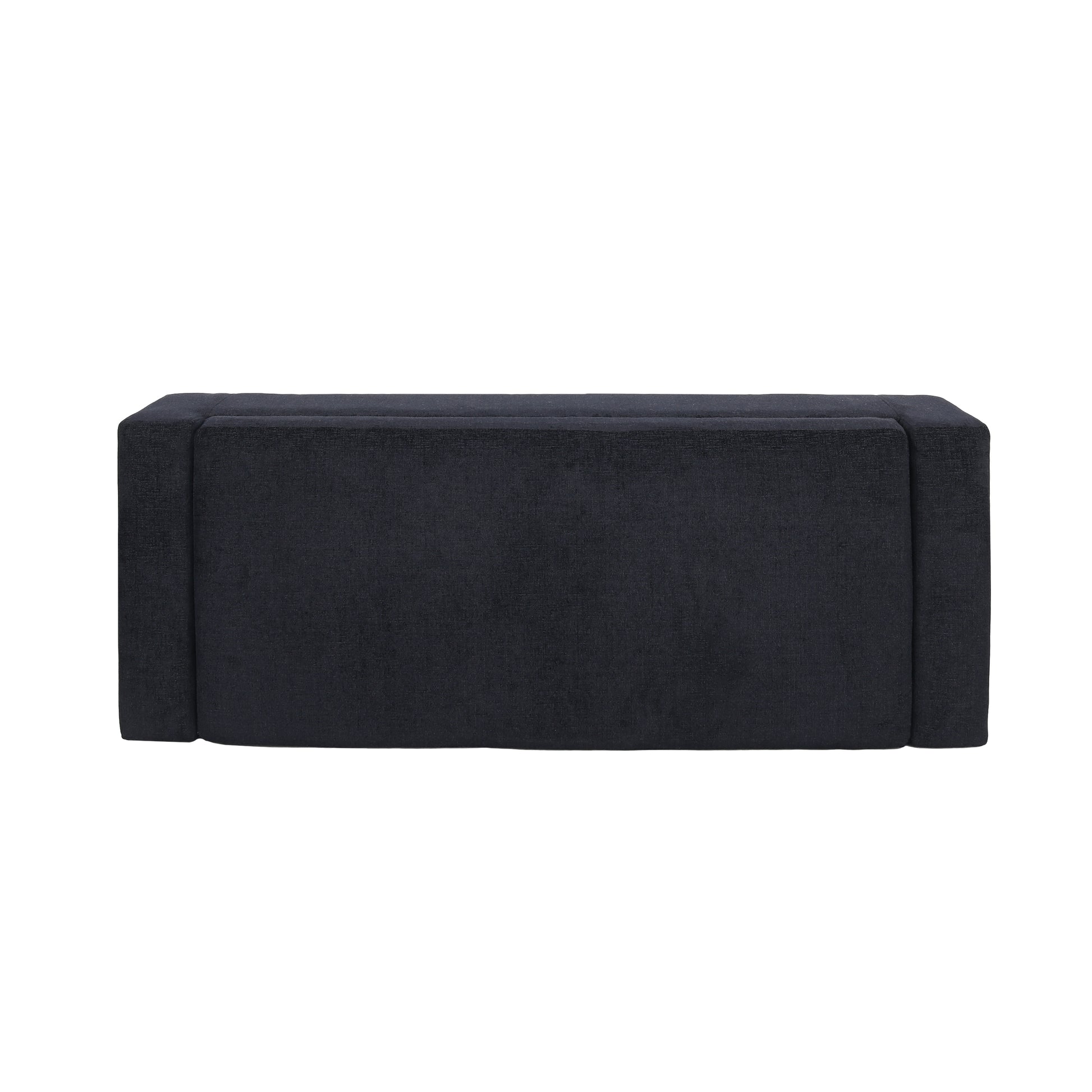 Dark grey velvet ottoman