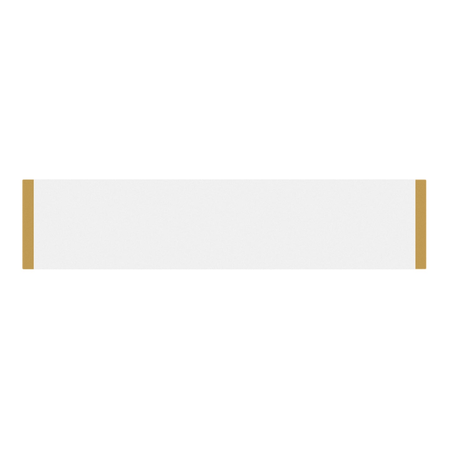 White fabric ribbon with gold edge