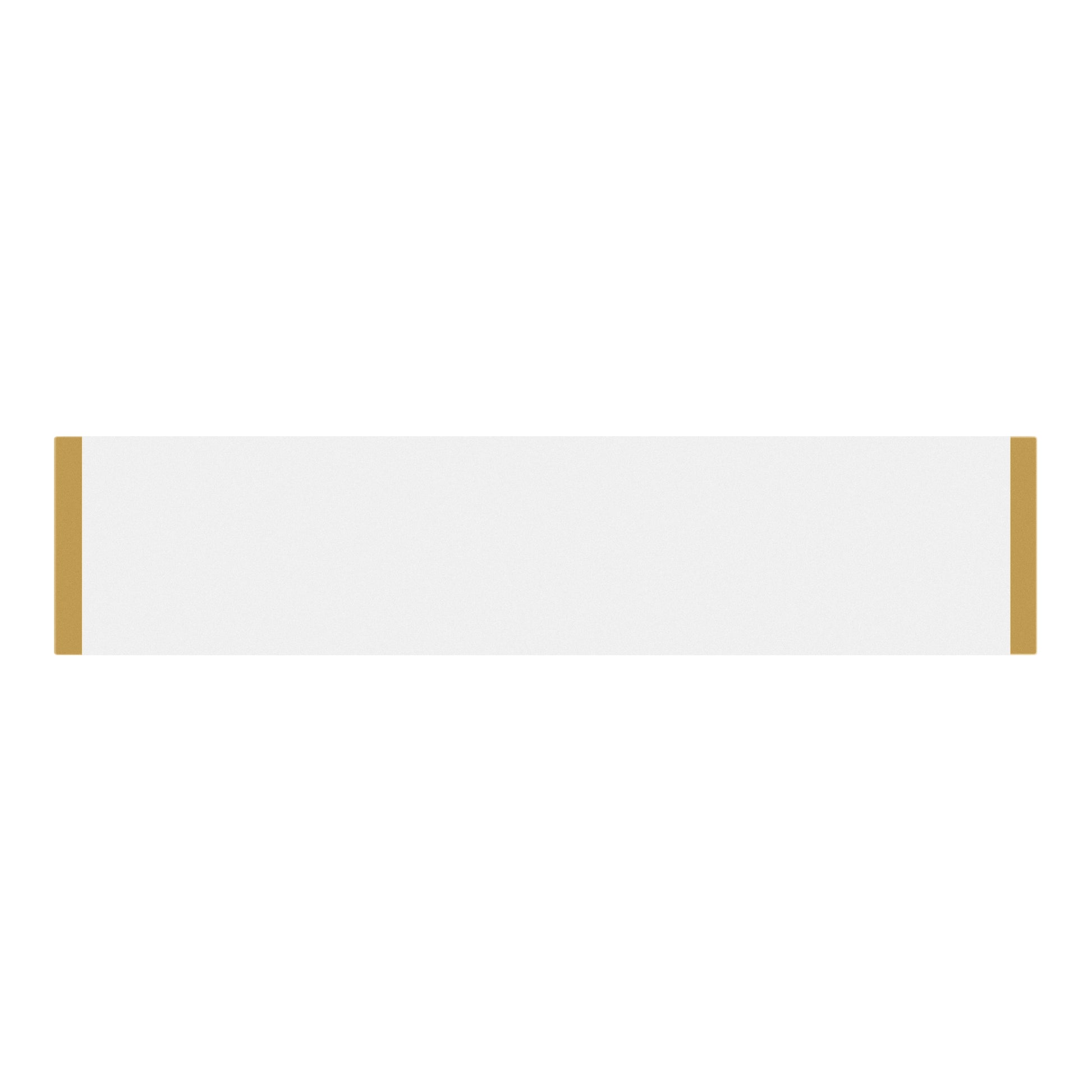White fabric ribbon with gold edge