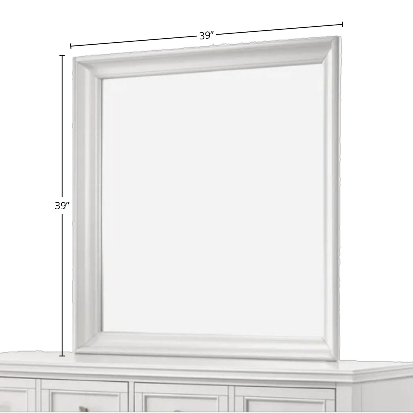 Elegant inch white wood framed mirror