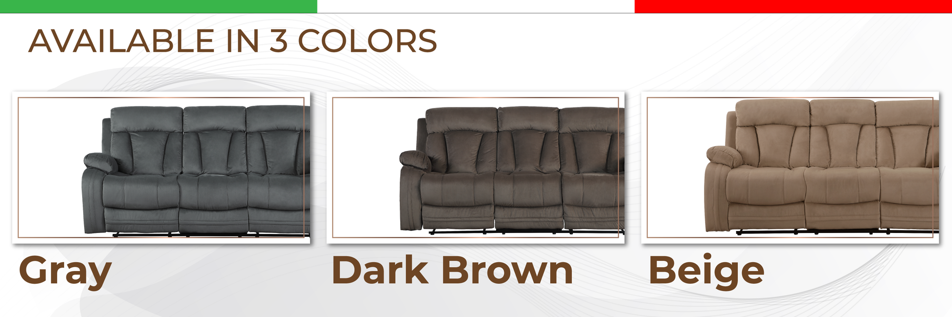 Gray reclining sofa with plush cushions