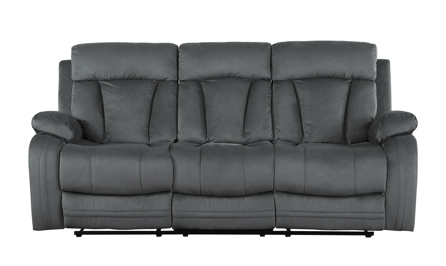 Comfortable Reclining Sofa with Lumbar Support in Gray