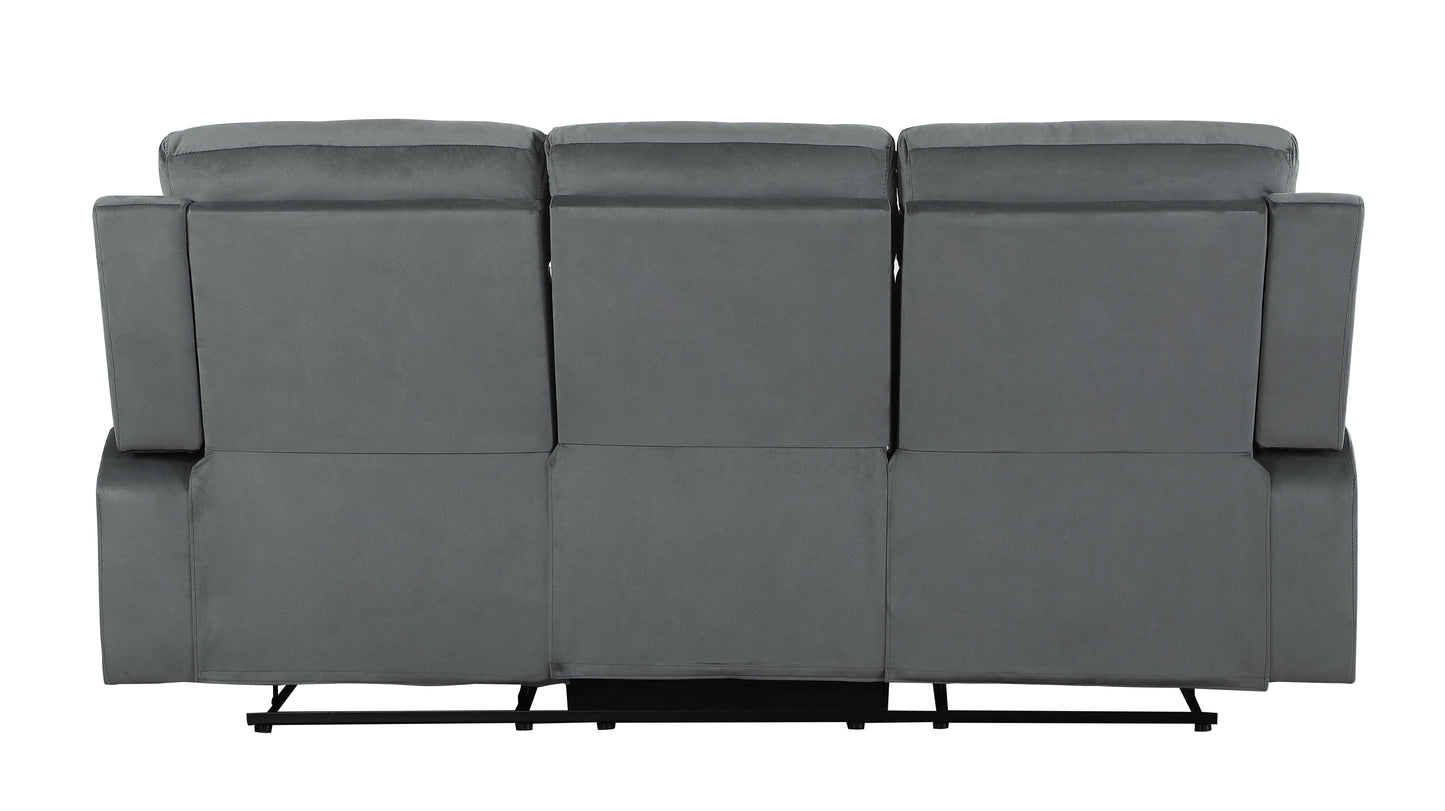 Comfortable Reclining Sofa with Lumbar Support in Gray