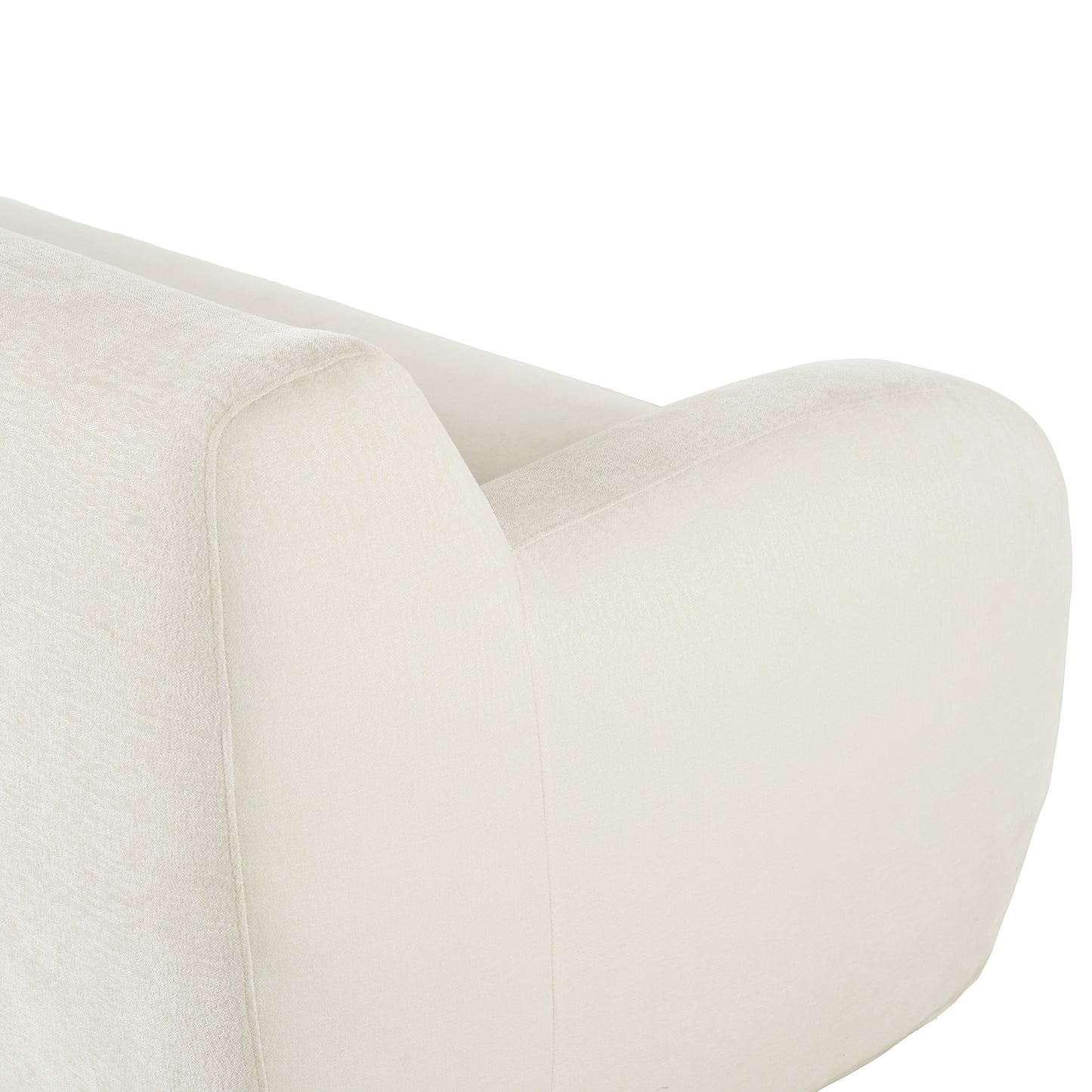 Cream boucle armchair detail with textured fabric