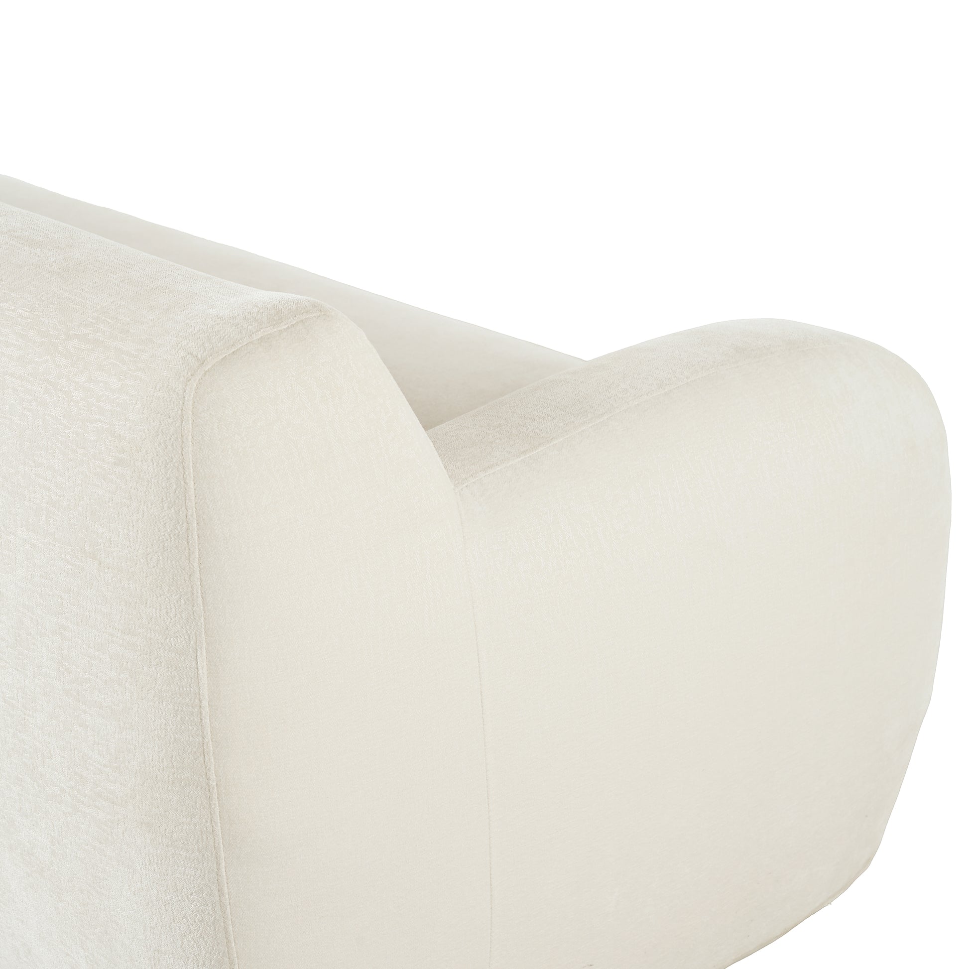 Cream boucle armchair detail with textured fabric