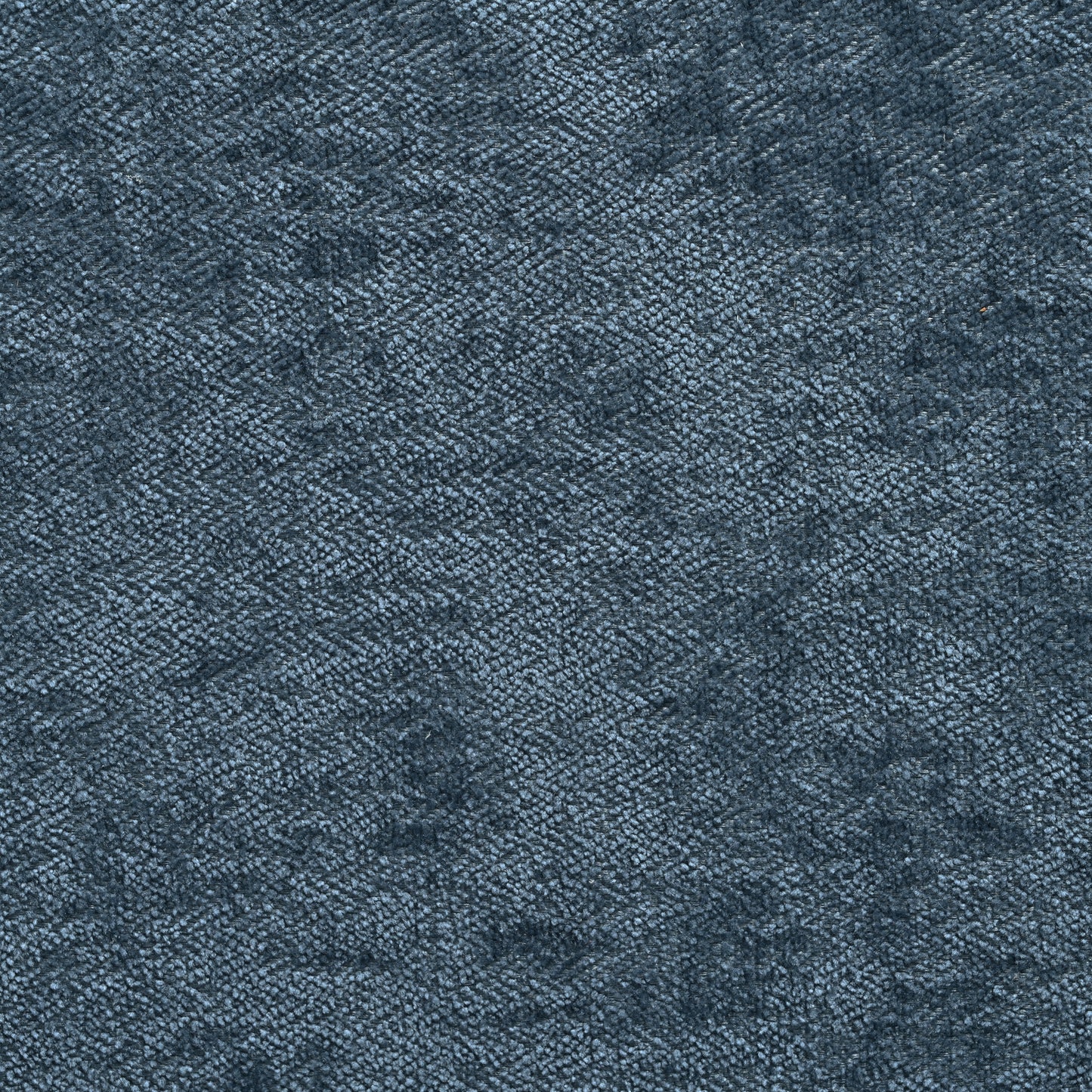 Textured dark blue chenille fabric swatch with a subtle herringbone pattern