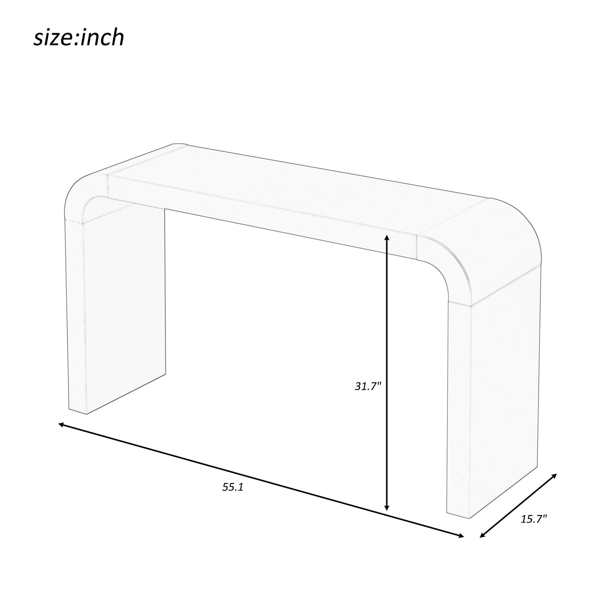 Modern waterfall console table