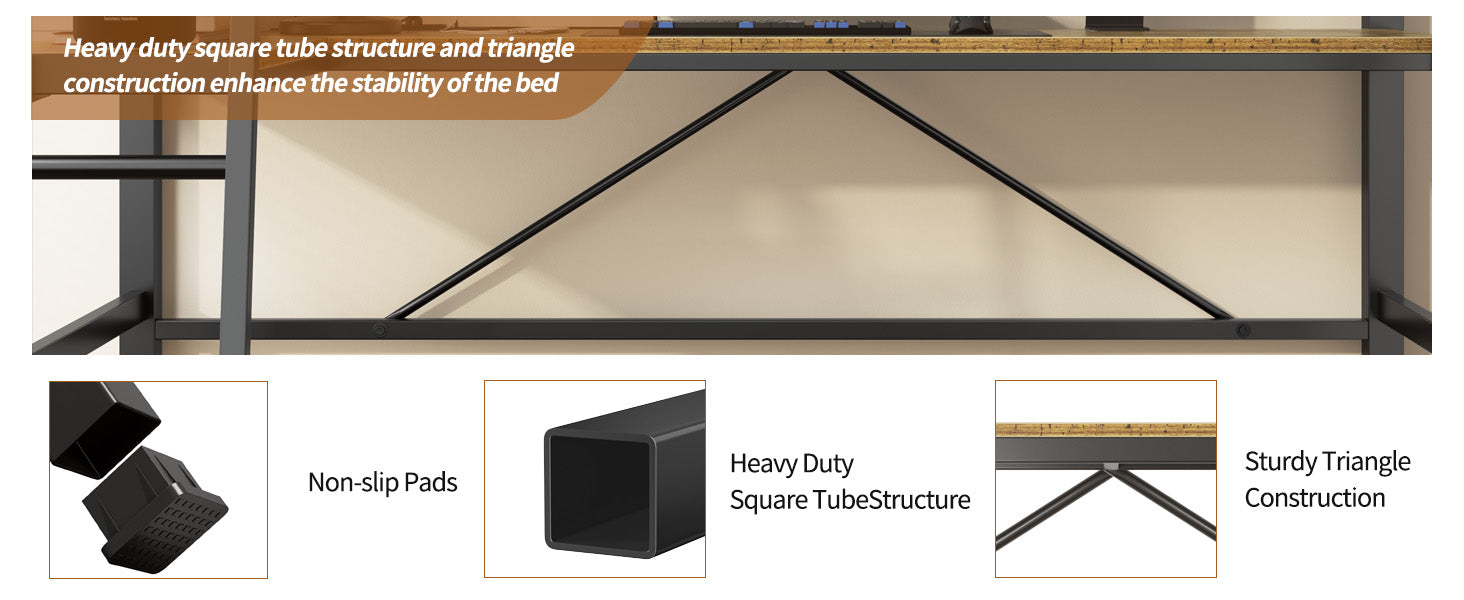 Black nonslip foot pads for bed frame stability