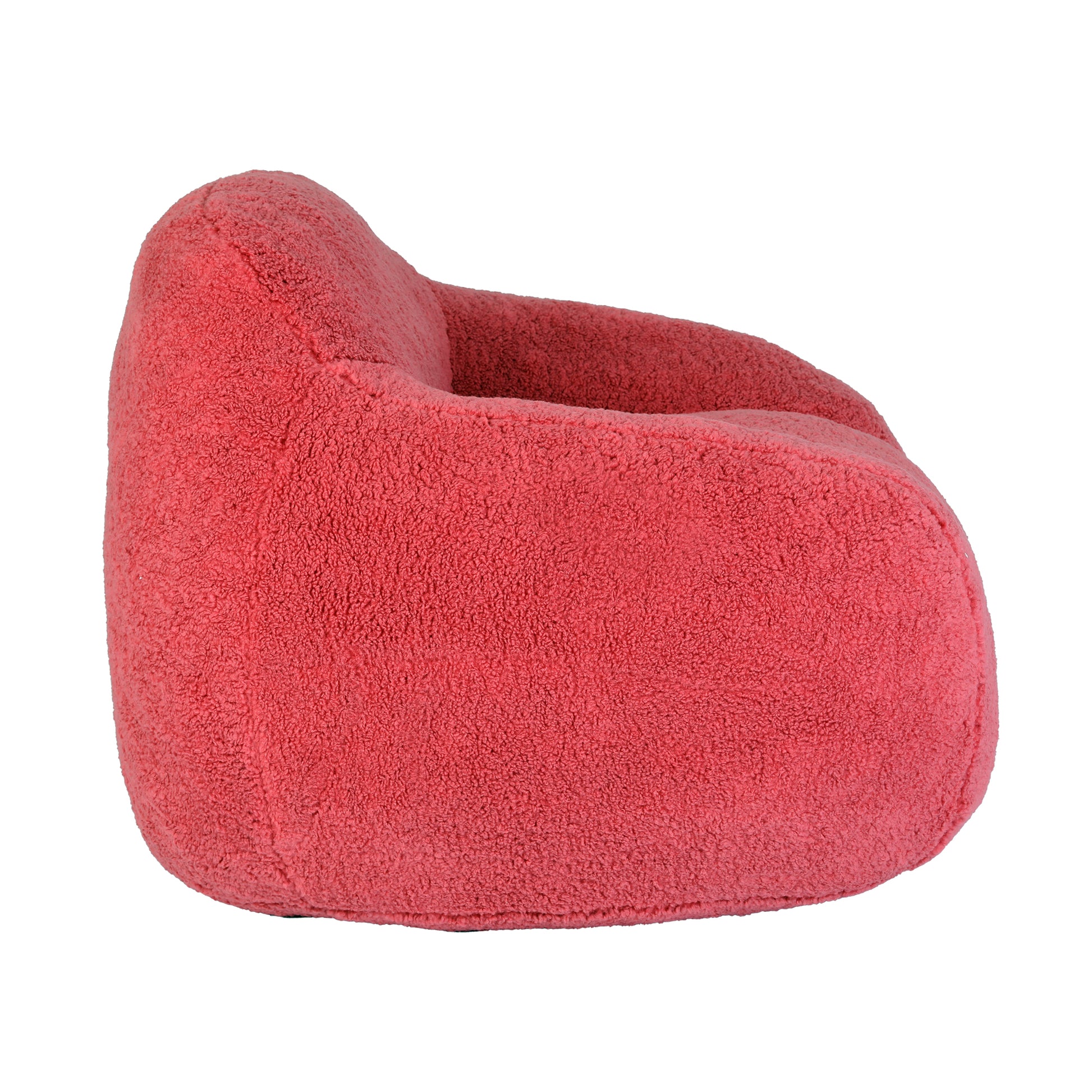 Plush coral bean bag chair for comfortable lounging