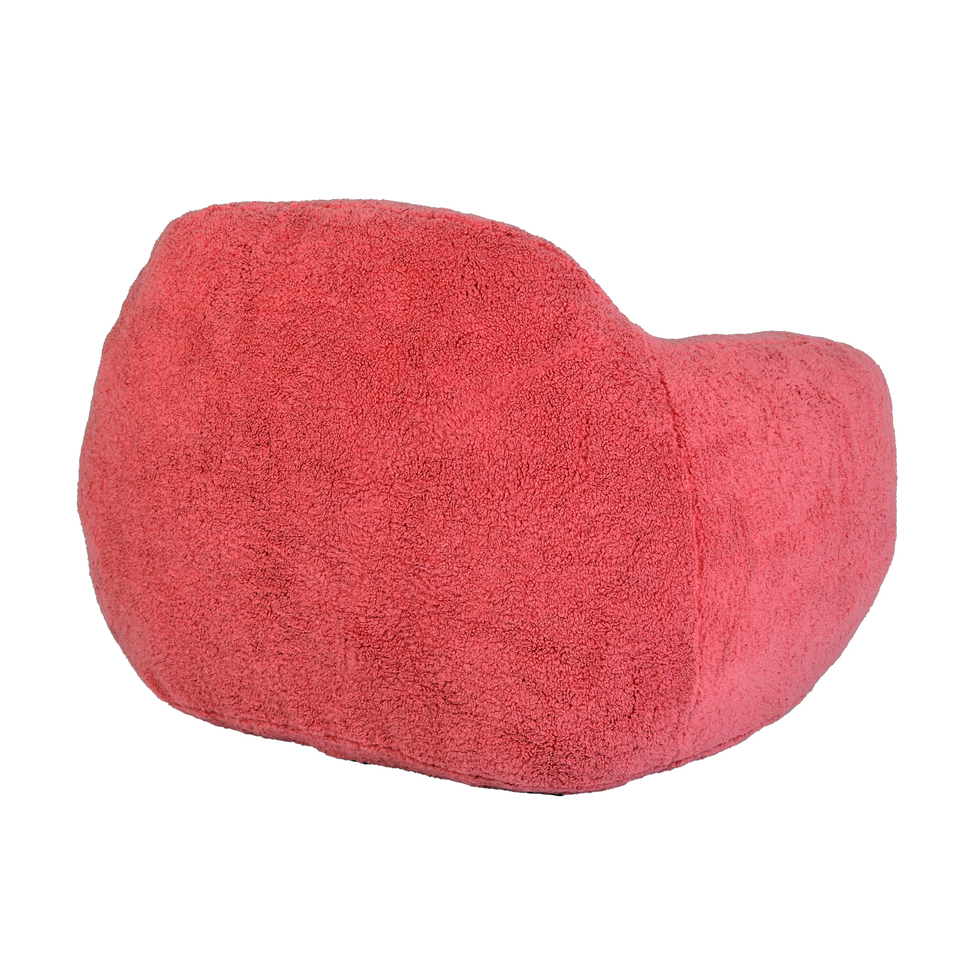 Coral plush lumbar pillow with terrycloth texture