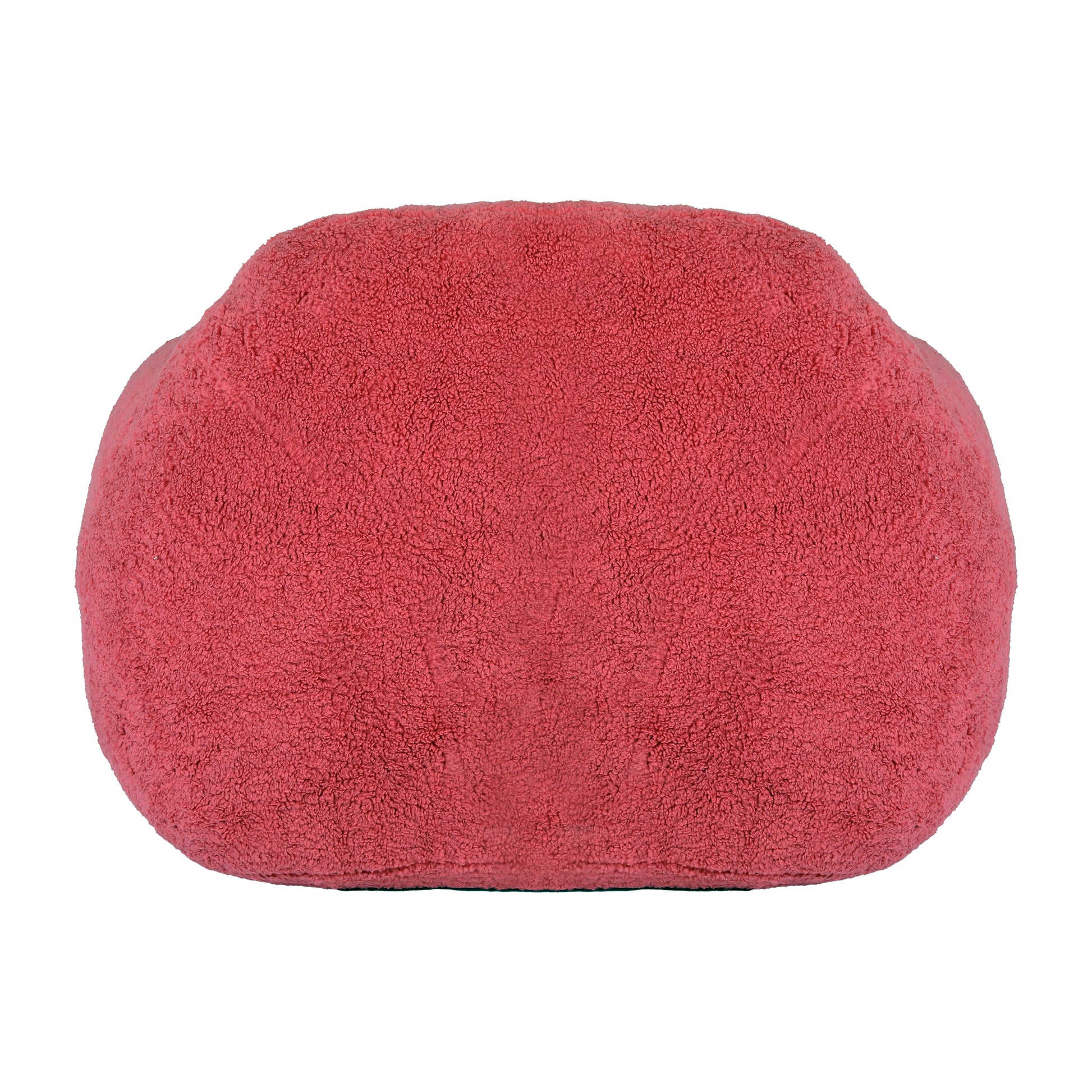 Coral textured fabric beanbag chair with a soft fleece material