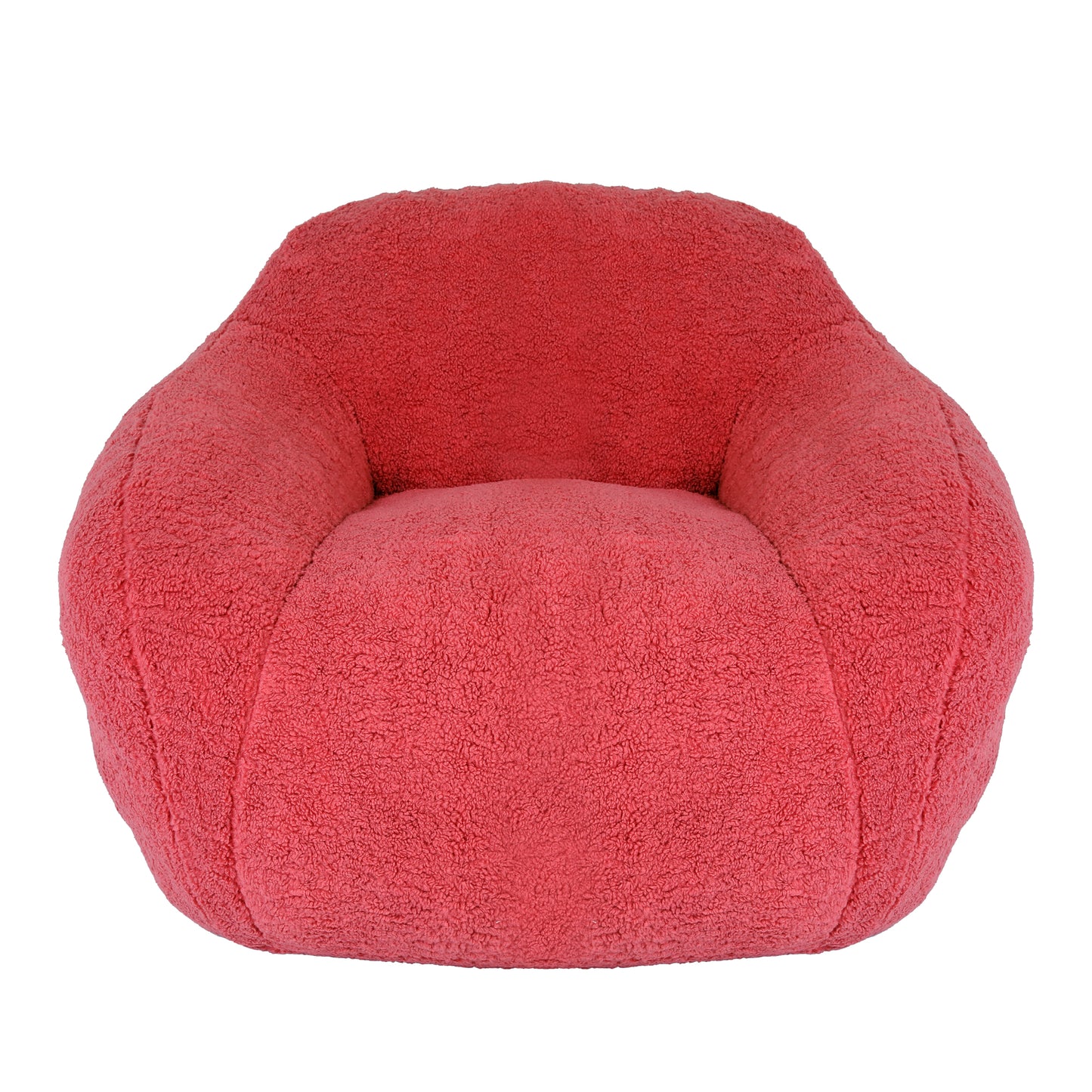 Fluffy coral bean bag chair