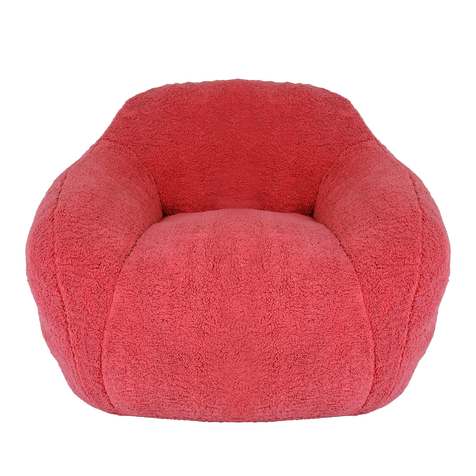 Fluffy coral bean bag chair