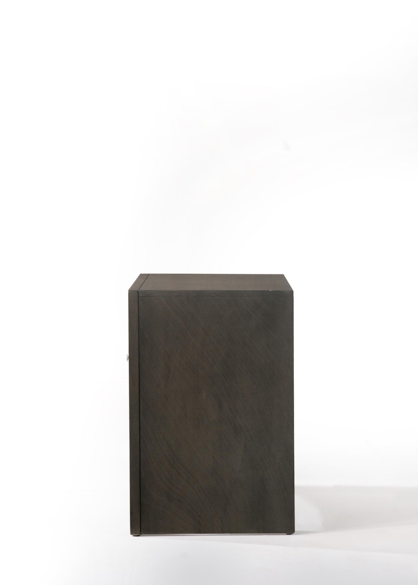 Dark wood contemporary nightstand with one drawer