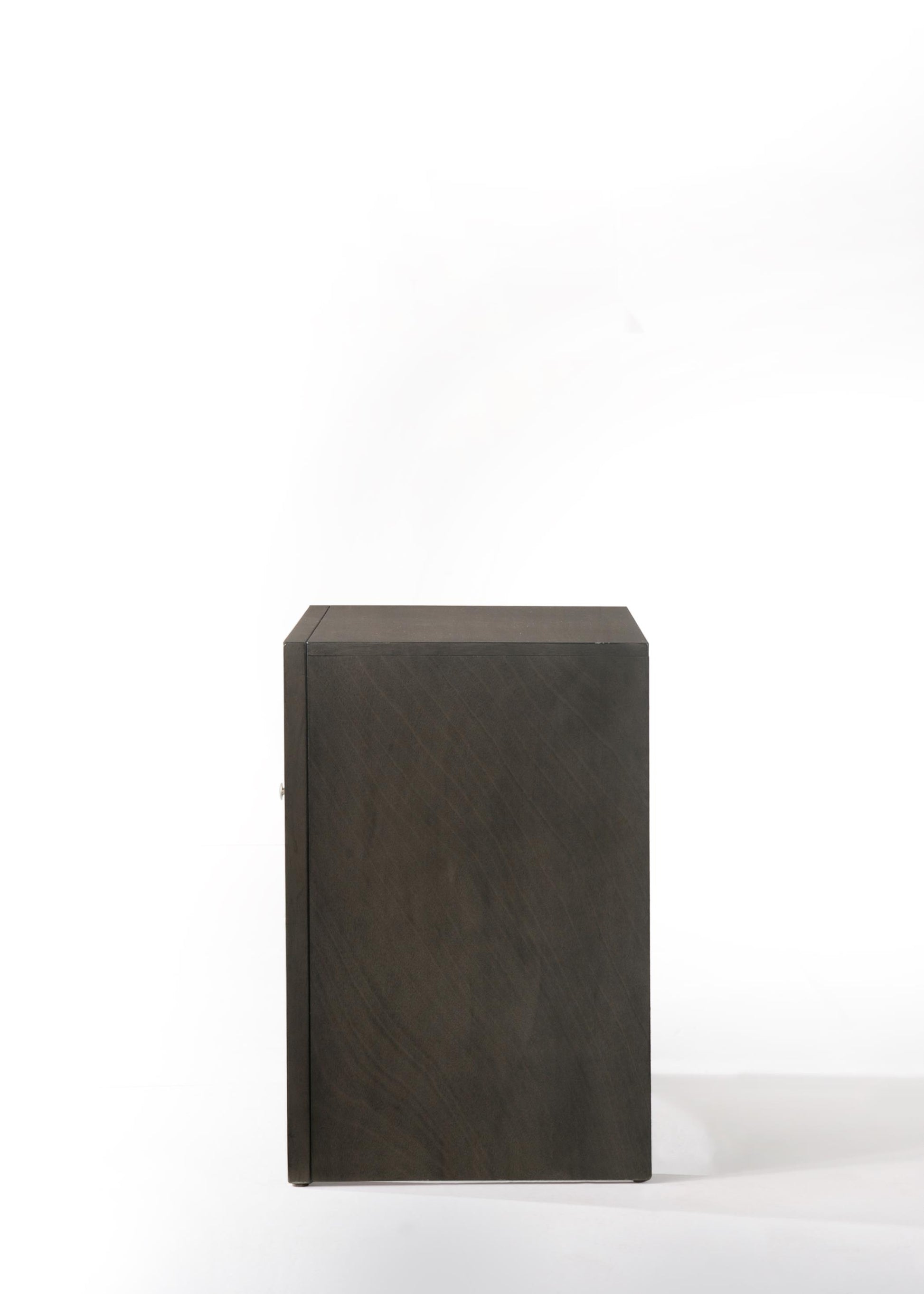 Dark wood contemporary nightstand with one drawer