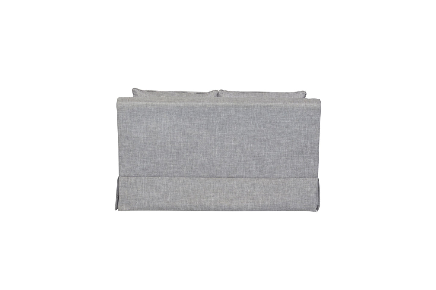 Modern grey upholstered headboard with a textured fabric finish for a stylish bedroom