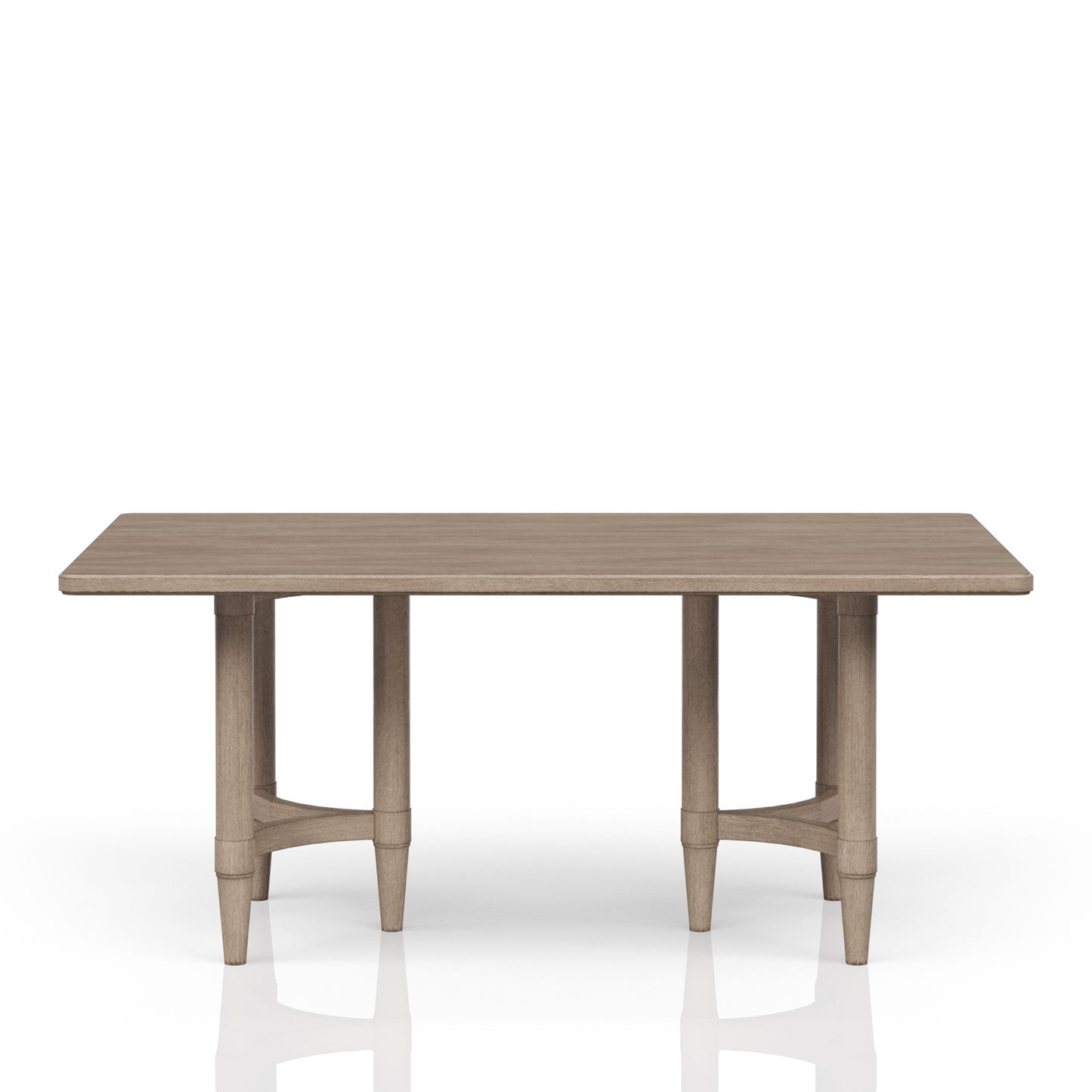 Natural oak dining table with carved bamboostyle legs