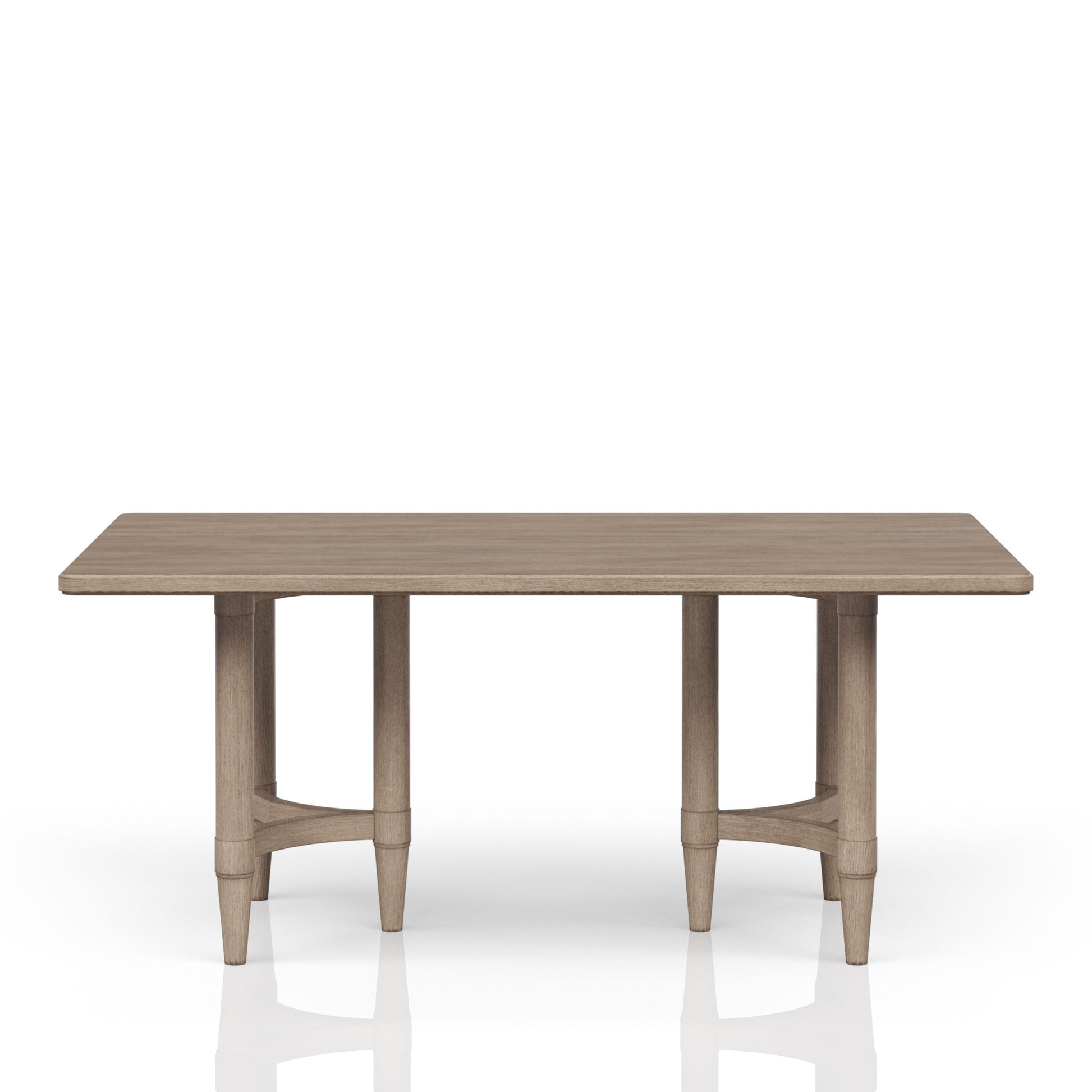 Natural oak dining table with carved bamboostyle legs