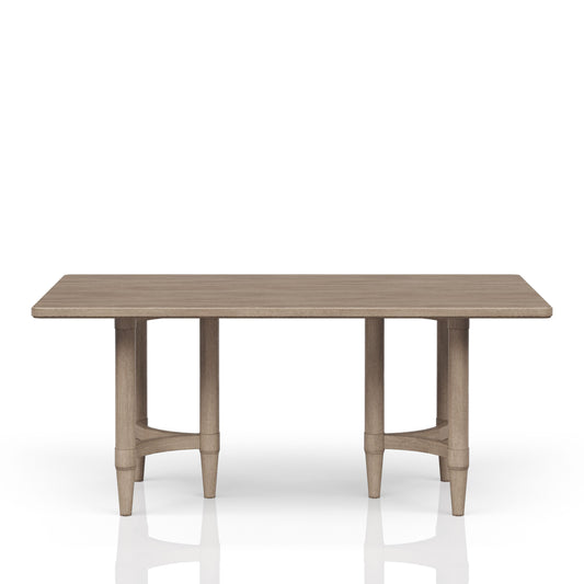 Natural oak dining table with carved bamboostyle legs