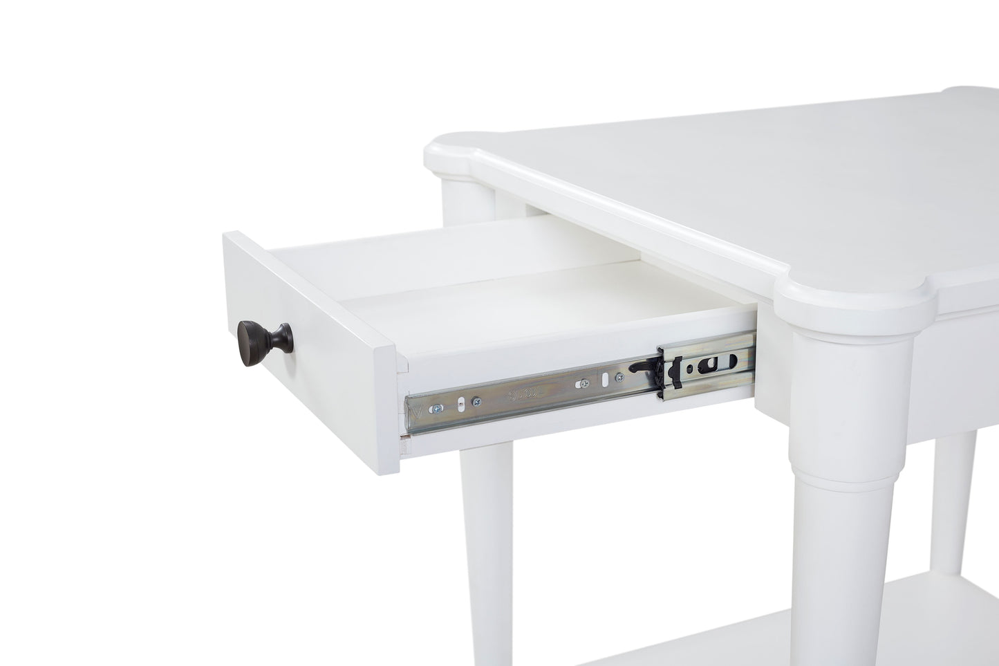 White nightstand with a single drawer
