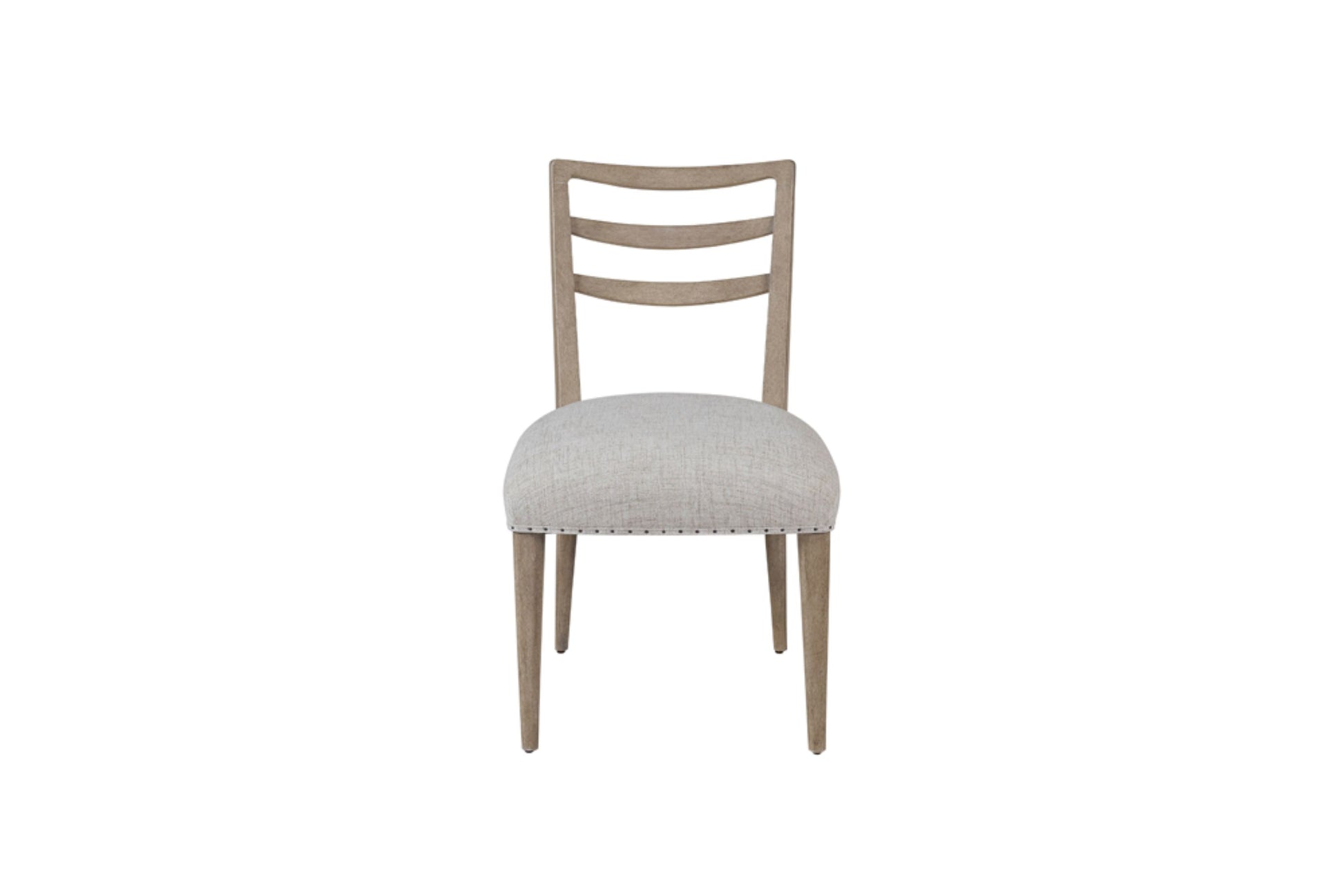 Rustic wood dining chair with upholstered seat