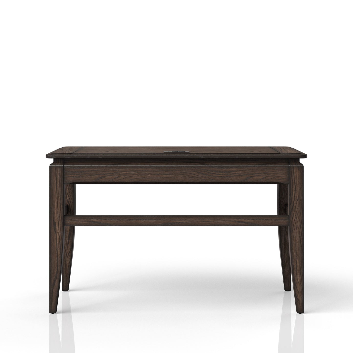Dark wood console table with clean lines and tapered legs