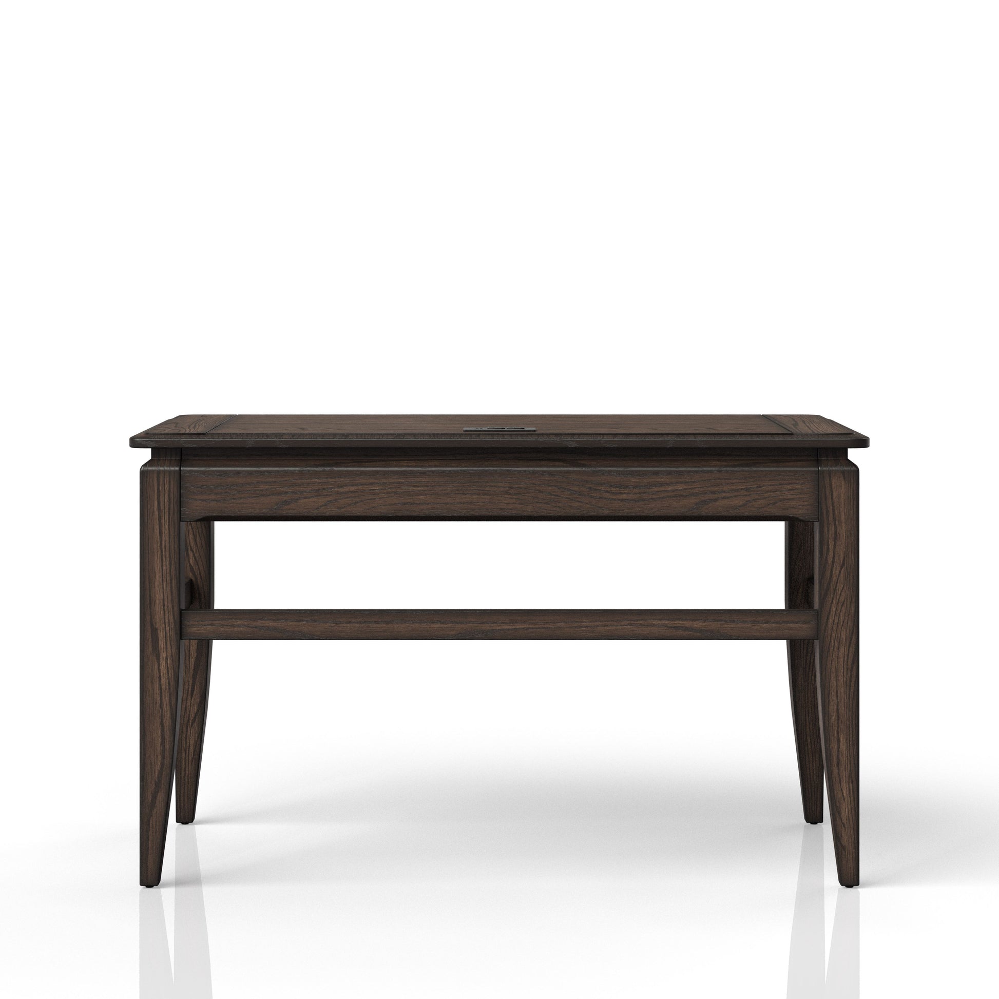 Dark wood console table with clean lines and tapered legs