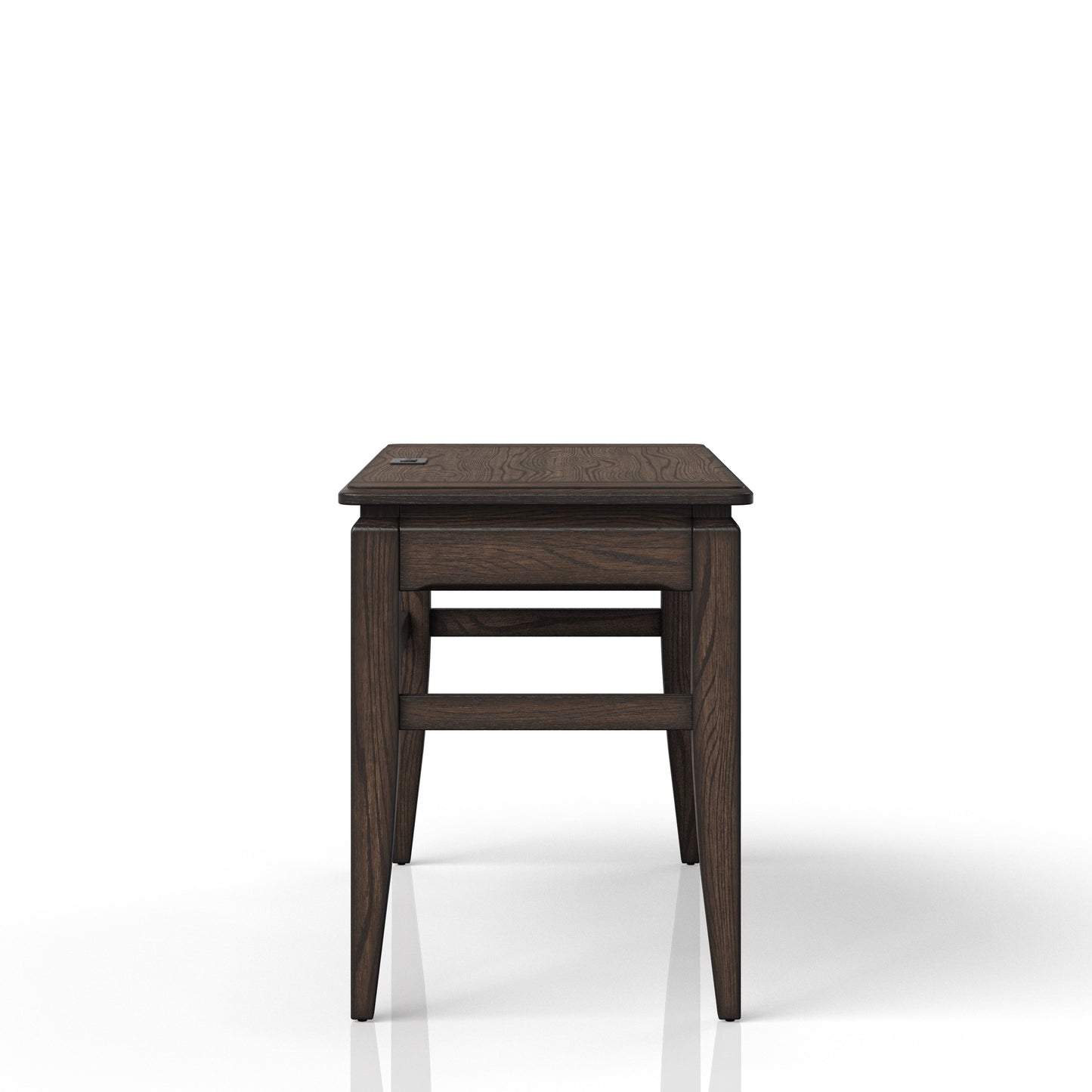 Dark oak wood end table with simple modern design