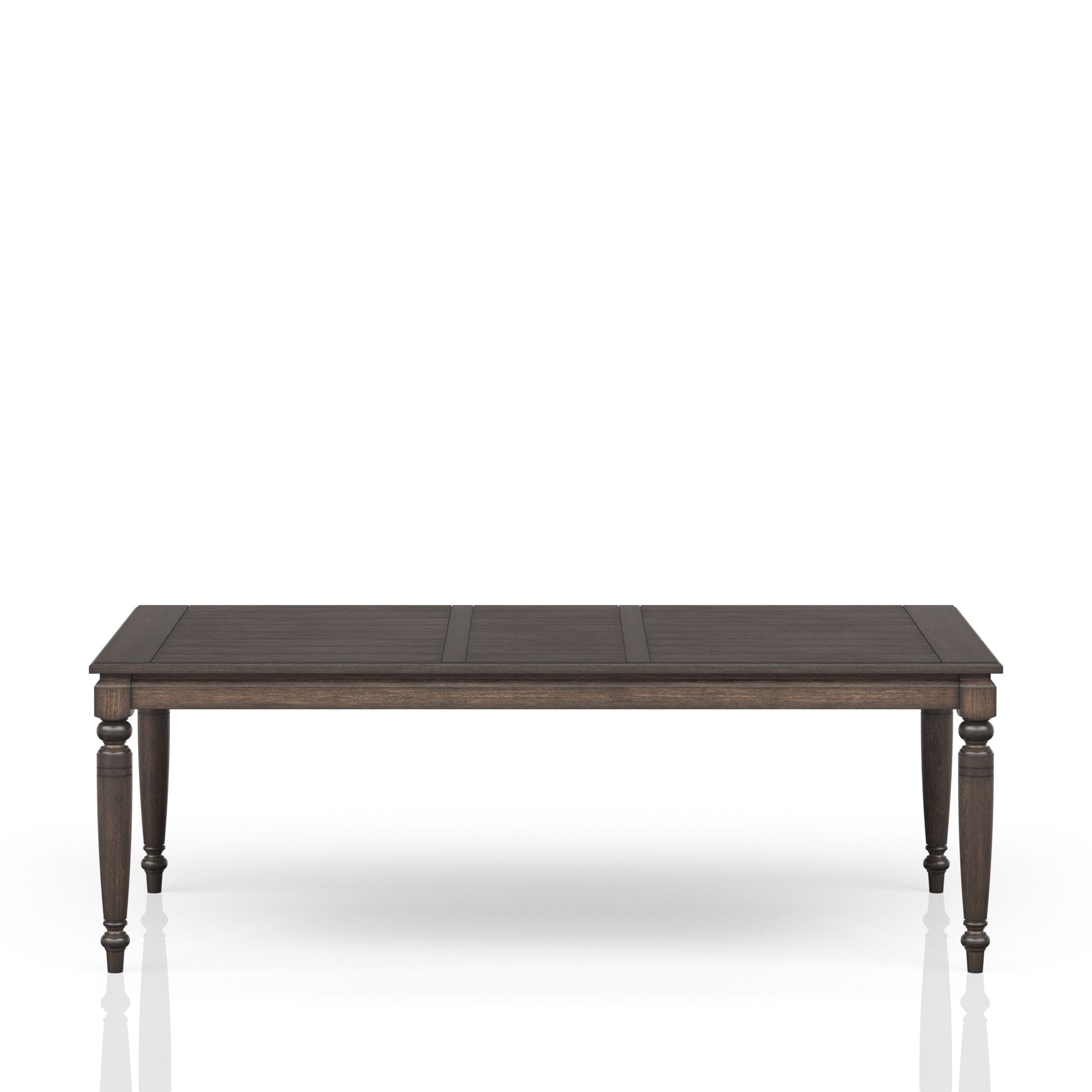 Dark wood dining table with carved legs