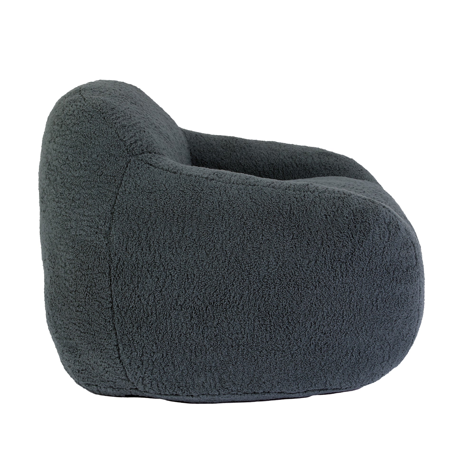 Dark grey boucle armchair