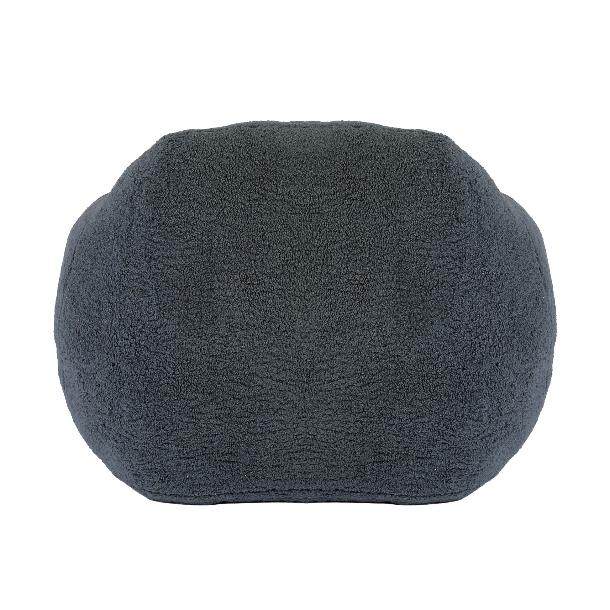 Plush grey beanbag chair with textured fabric