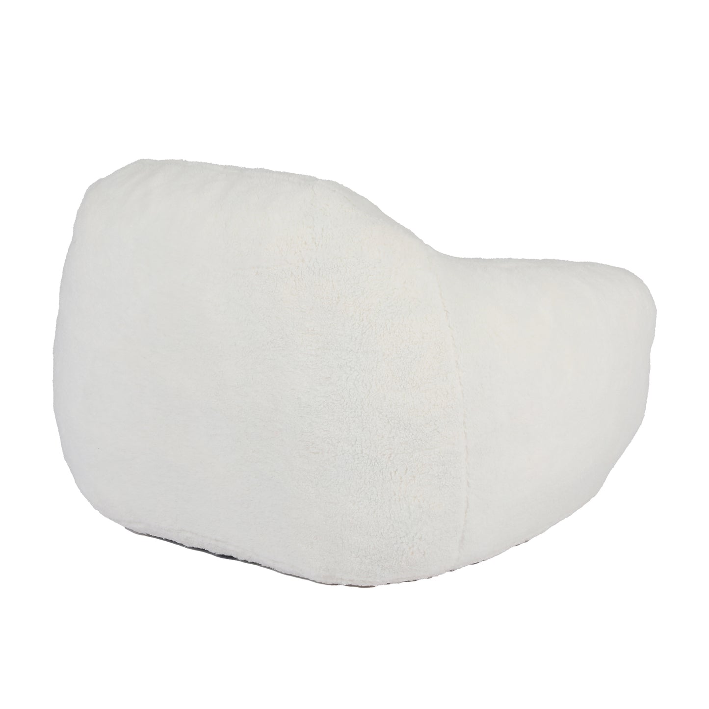 Plush white reading pillow with supportive lumbar design