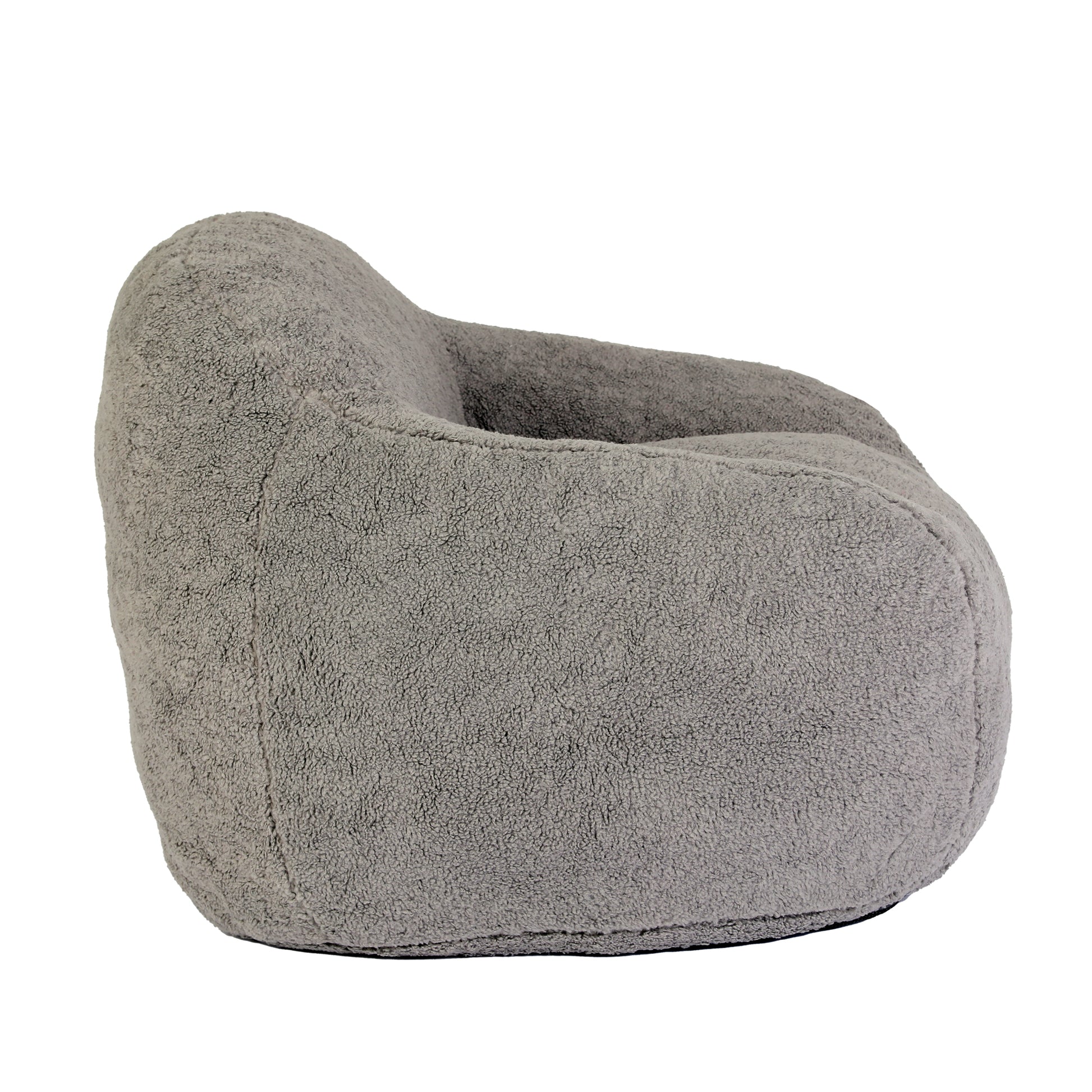 Plush grey bean bag chair for kids