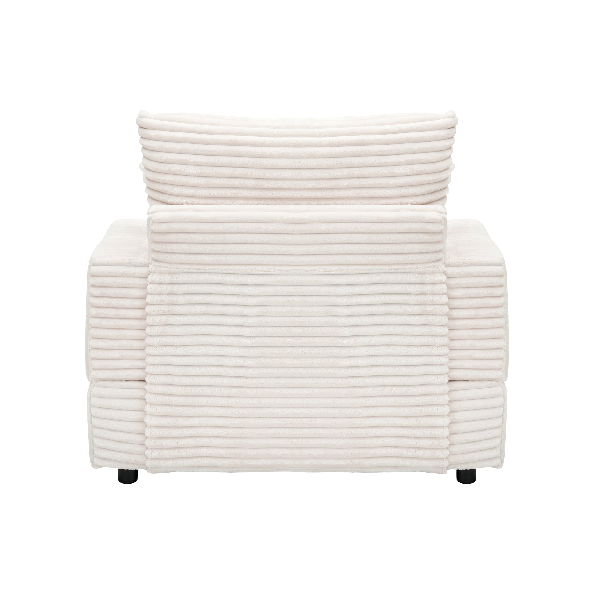 Cream corduroy armchair back