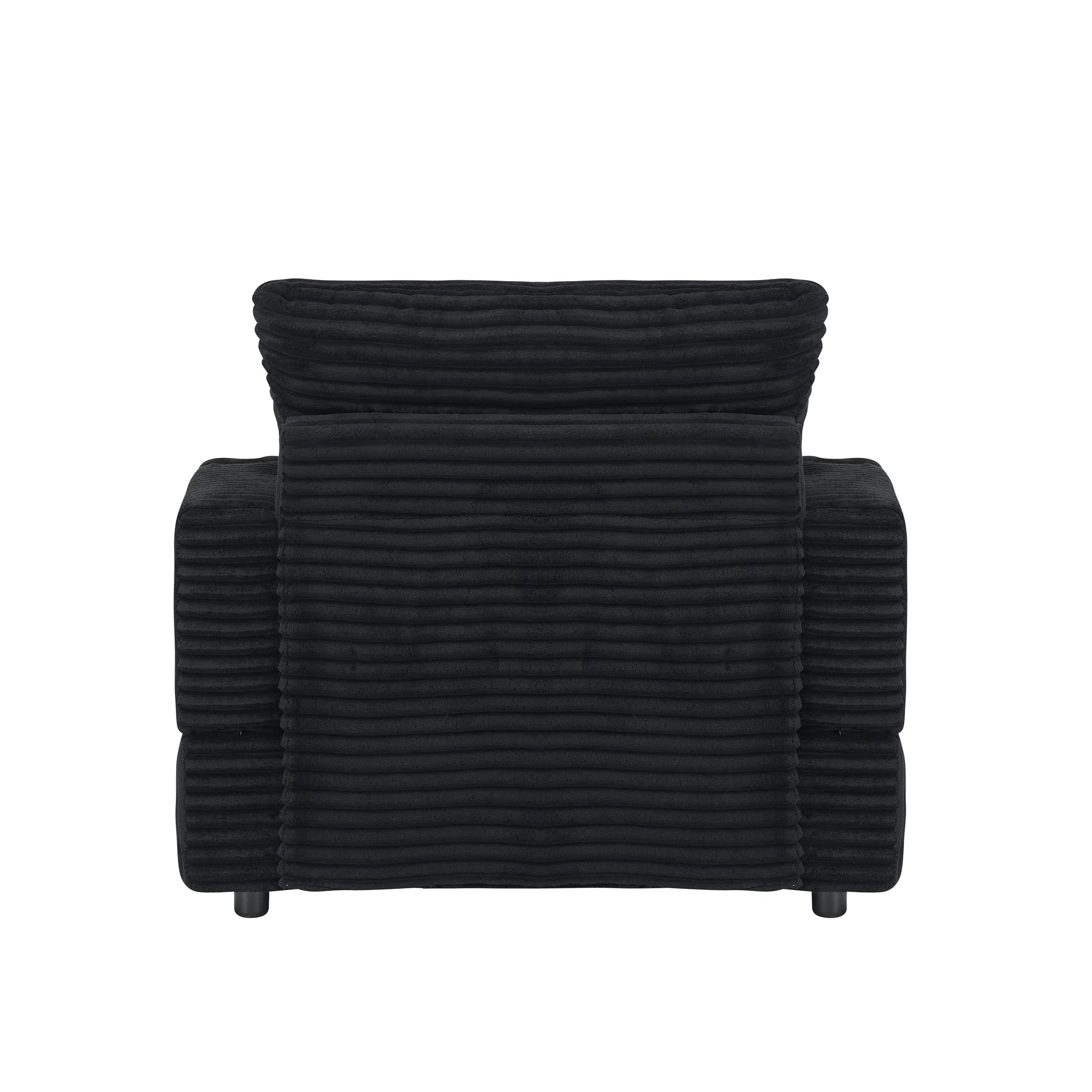 Black corduroy armchair