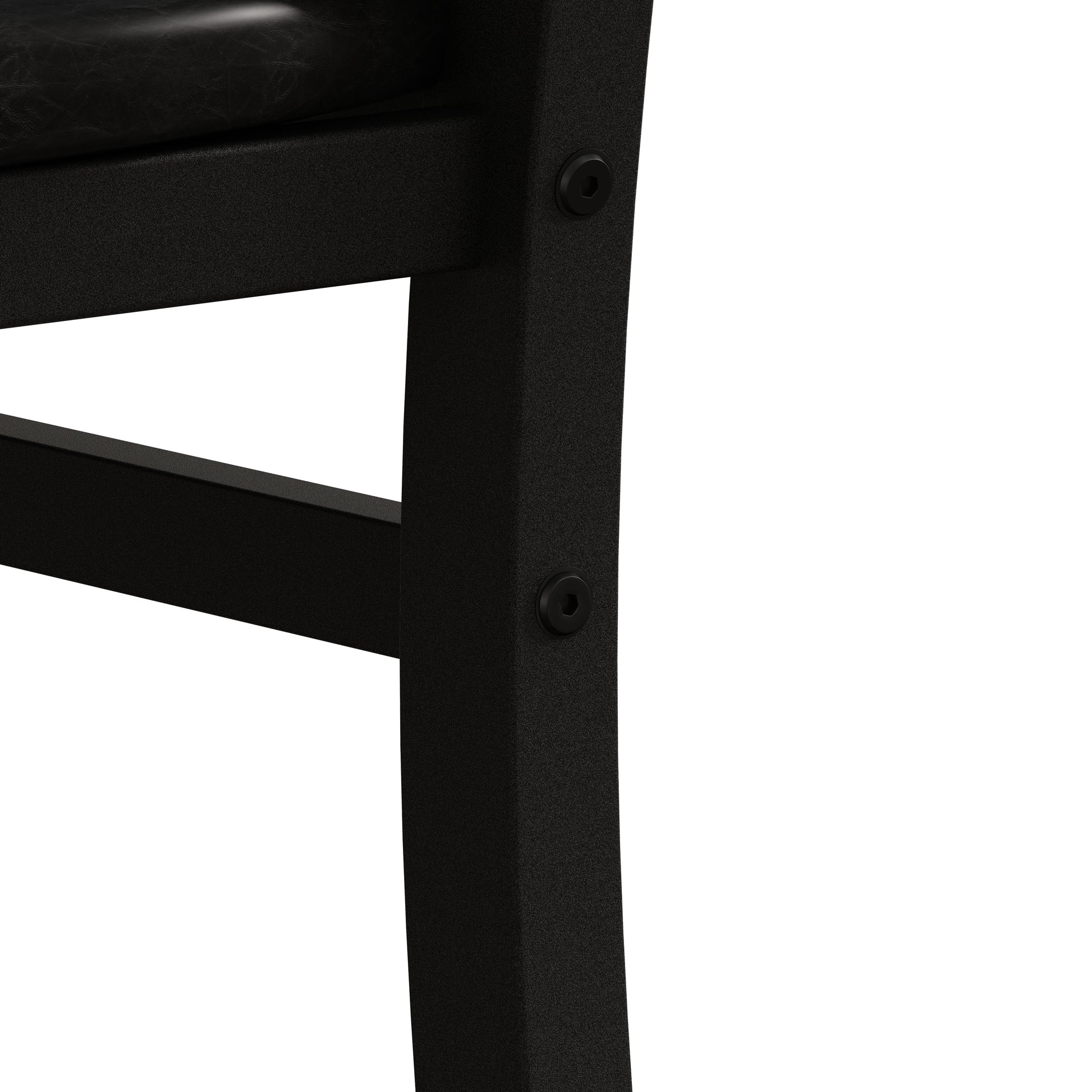 Black leather seat detail on modern furniture
