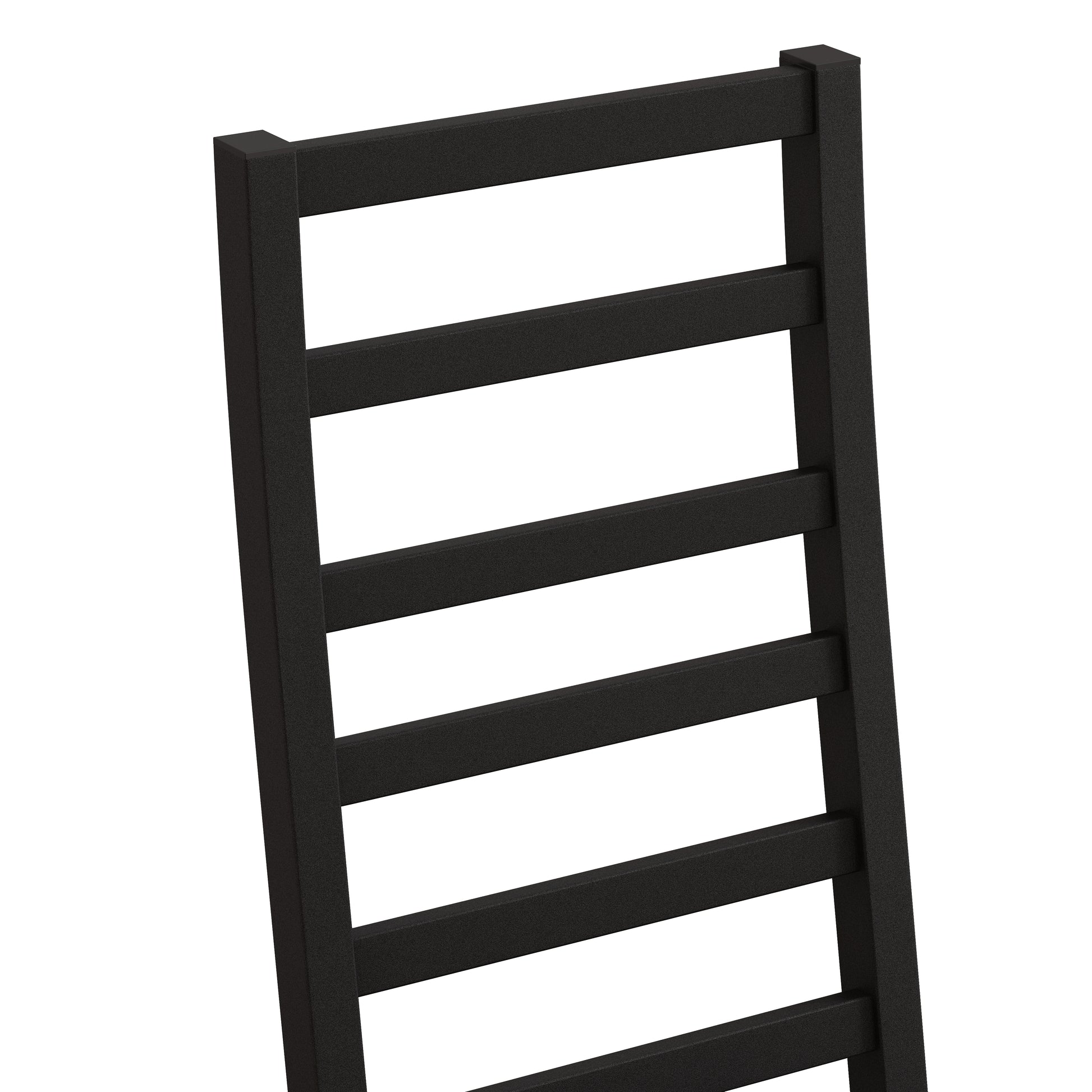 Black modern towel rack with horizontal bars