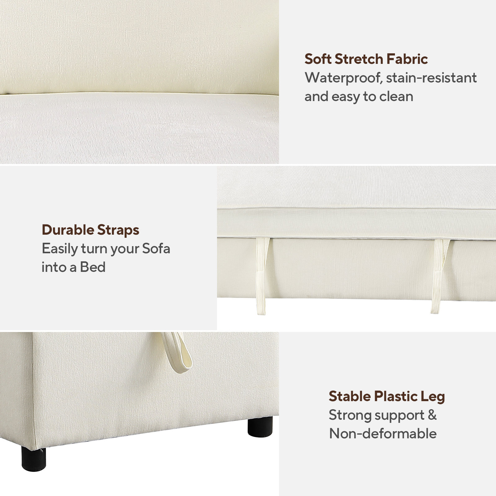 Cream textured sofa fabric waterproof and easy to clean for everyday use