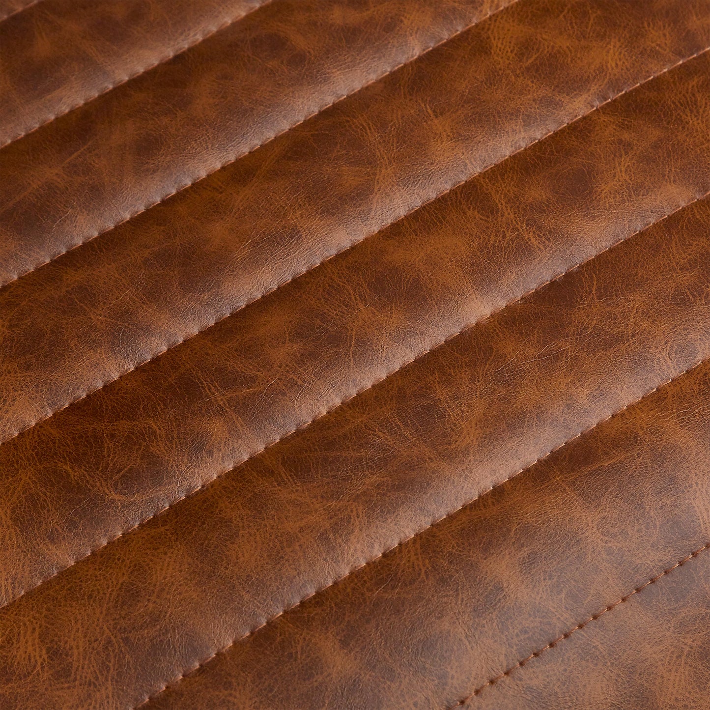 Brown quilted faux leather fabric detail