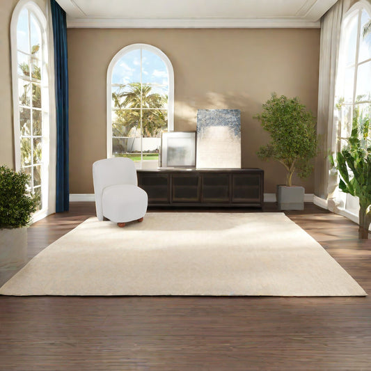 Cream textured area rug