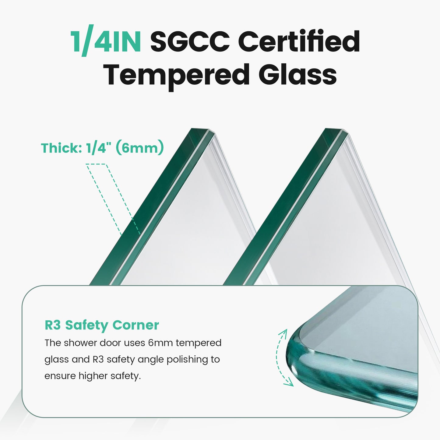 inch thick SGCC certified tempered glass panels
