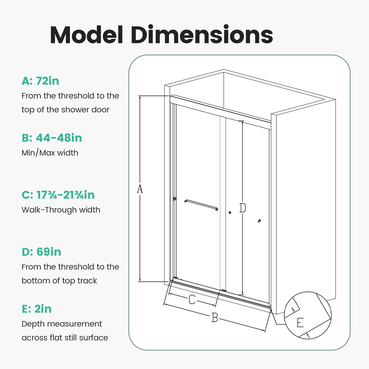 Shower enclosure height in