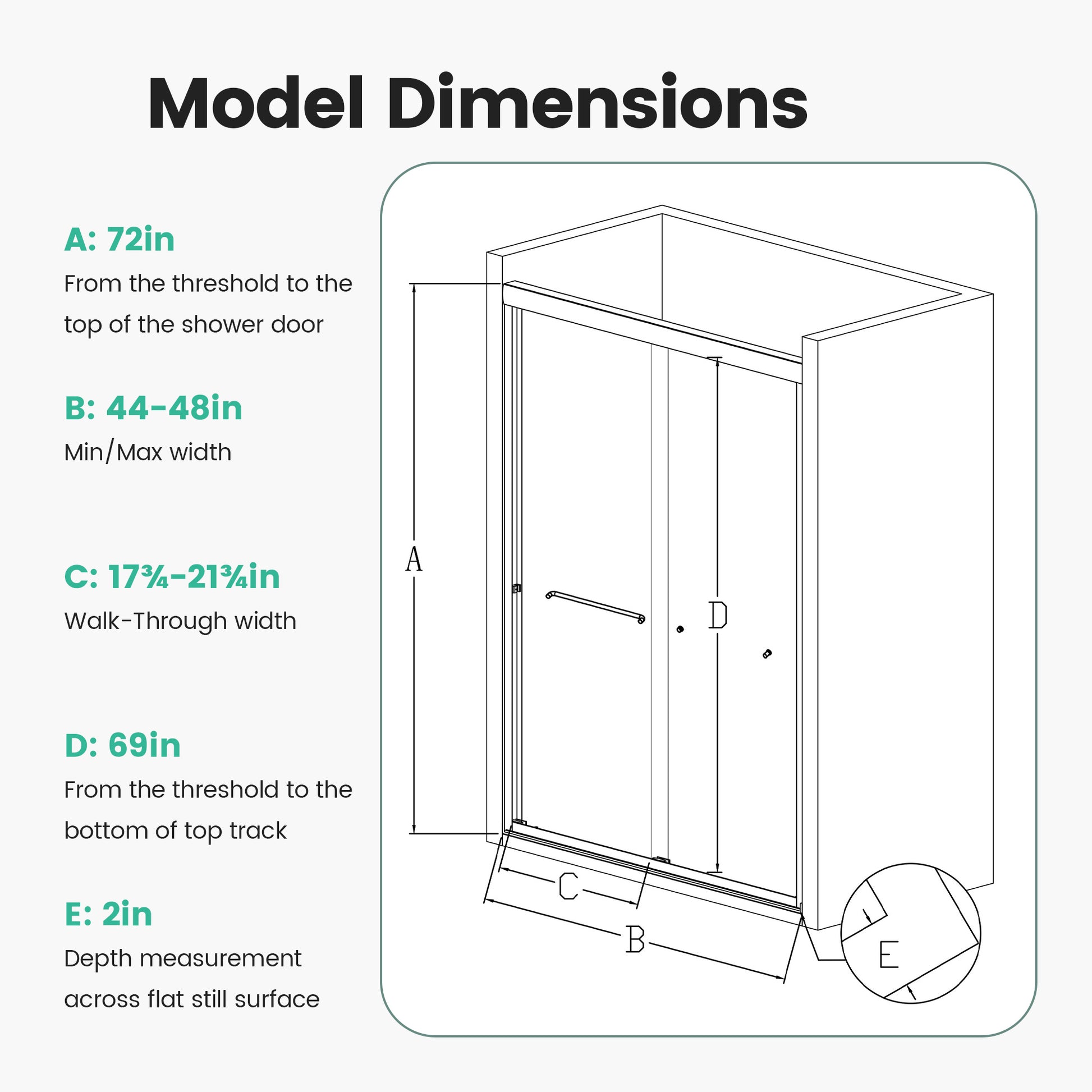 Shower enclosure height in