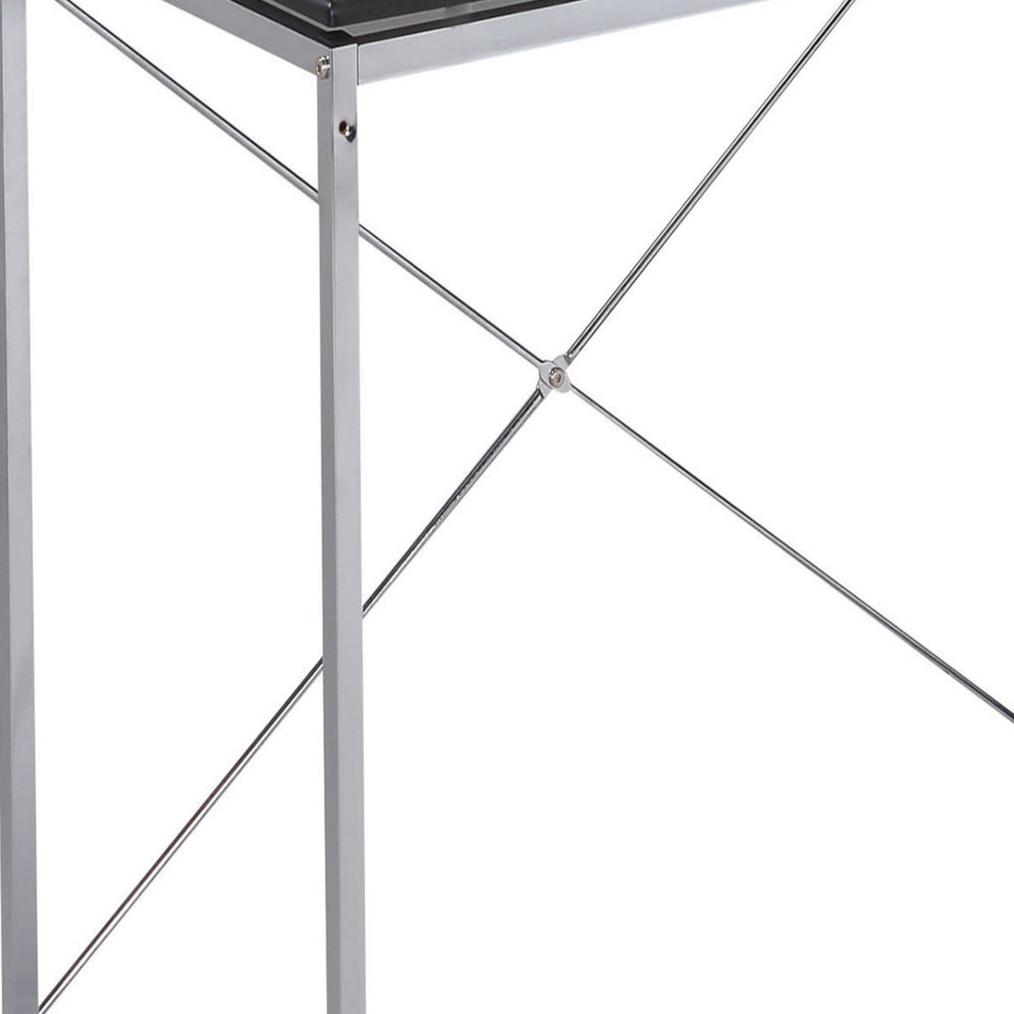 Chrome metal desk frame with Xshaped support