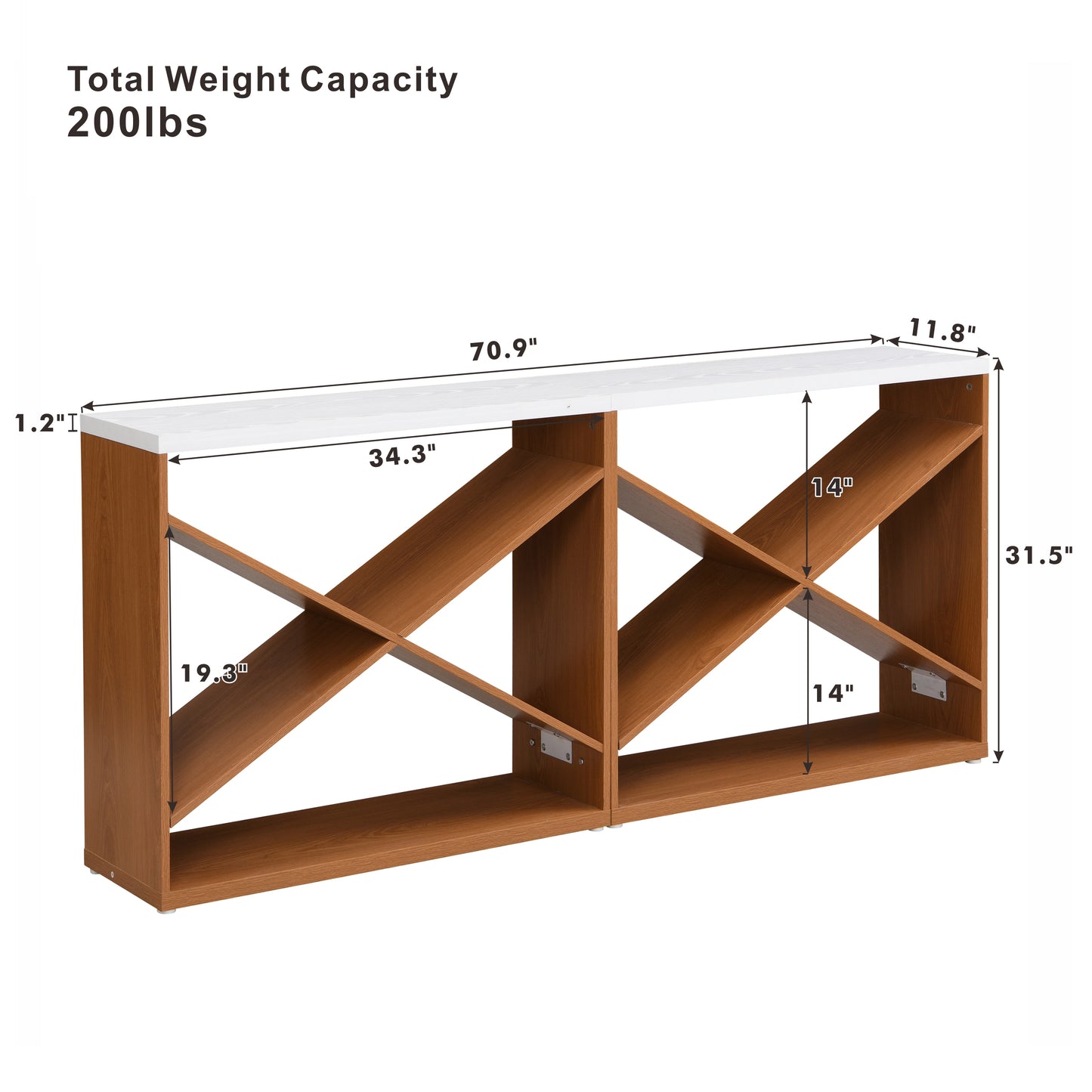 Wooden wine rack with white tabletop
