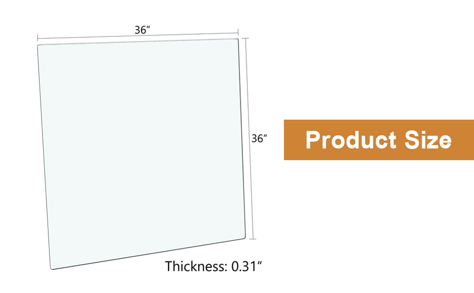 inch square glass panel