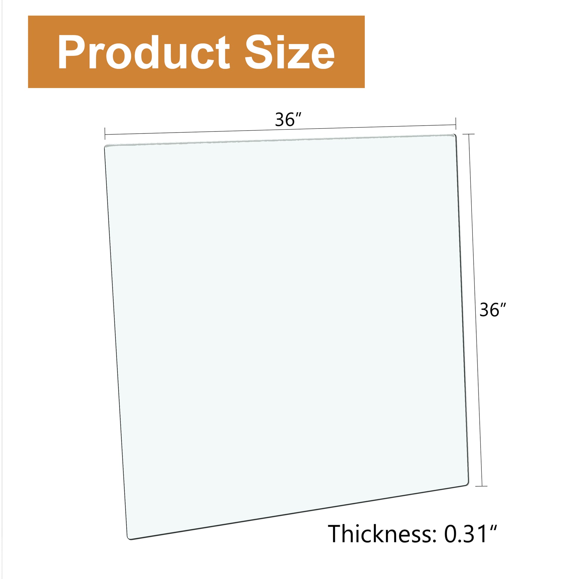 inch square glass panel